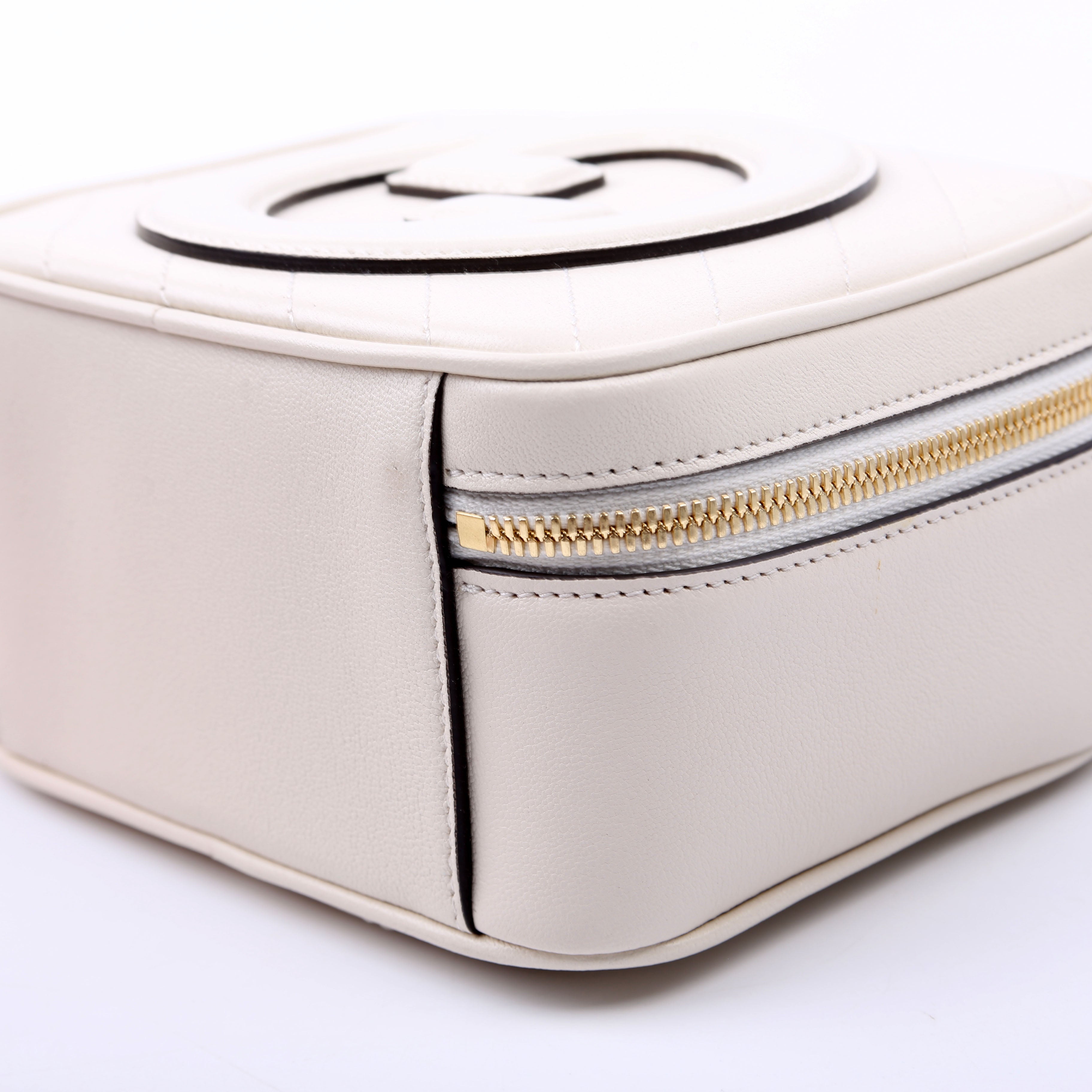 744434 Blondie Leather Top Handle Bag White