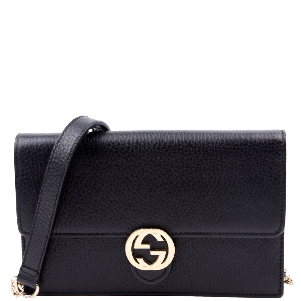 510314 Interlocking G Chain Wallet Black