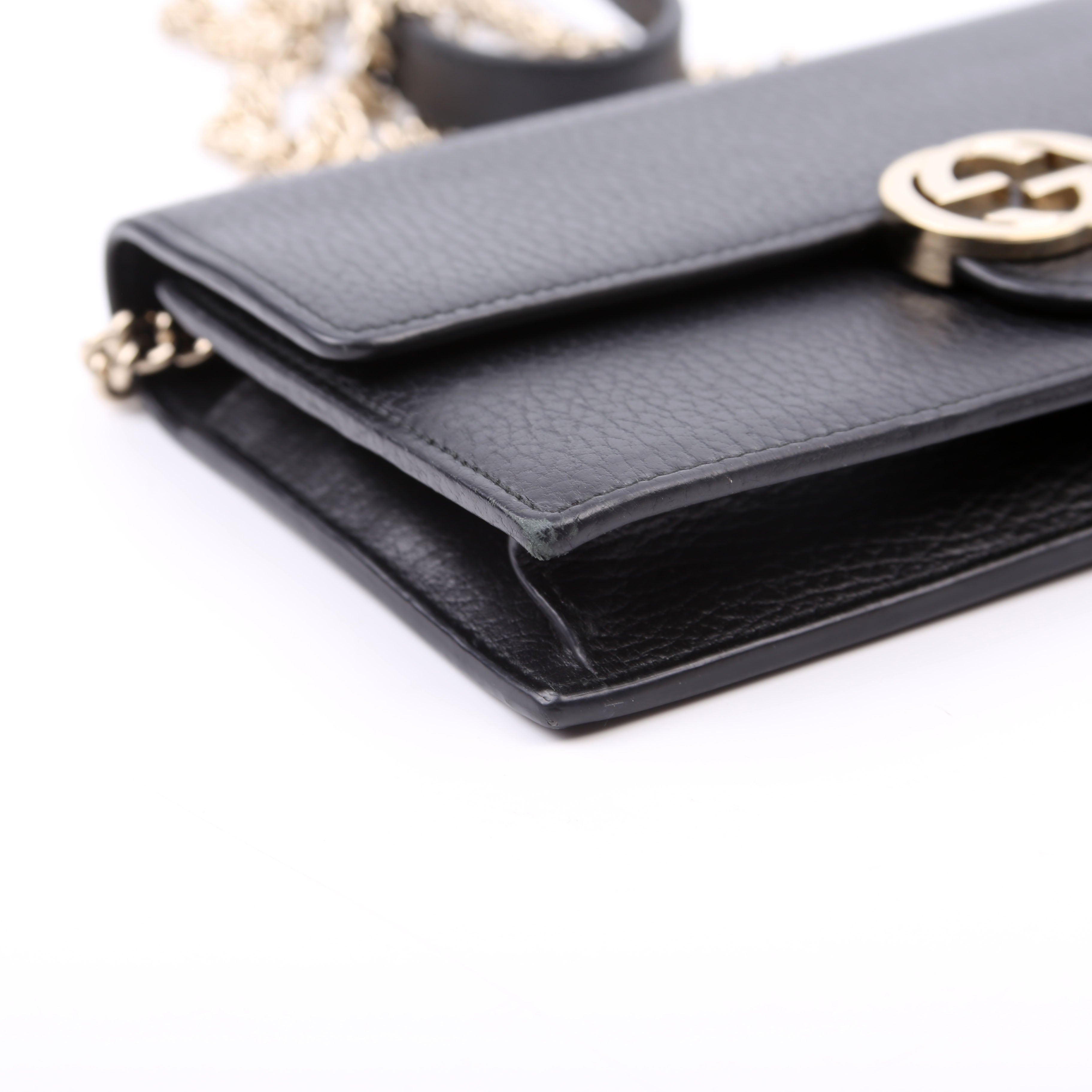 510314 Interlocking G Chain Wallet Black