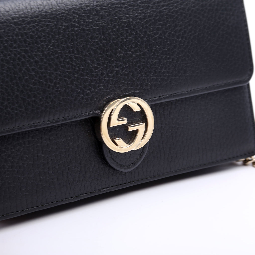 510314 Interlocking G Chain Wallet Black