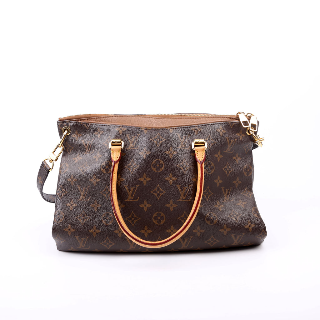 Pallas Tote Monogram Canvas Side Brown