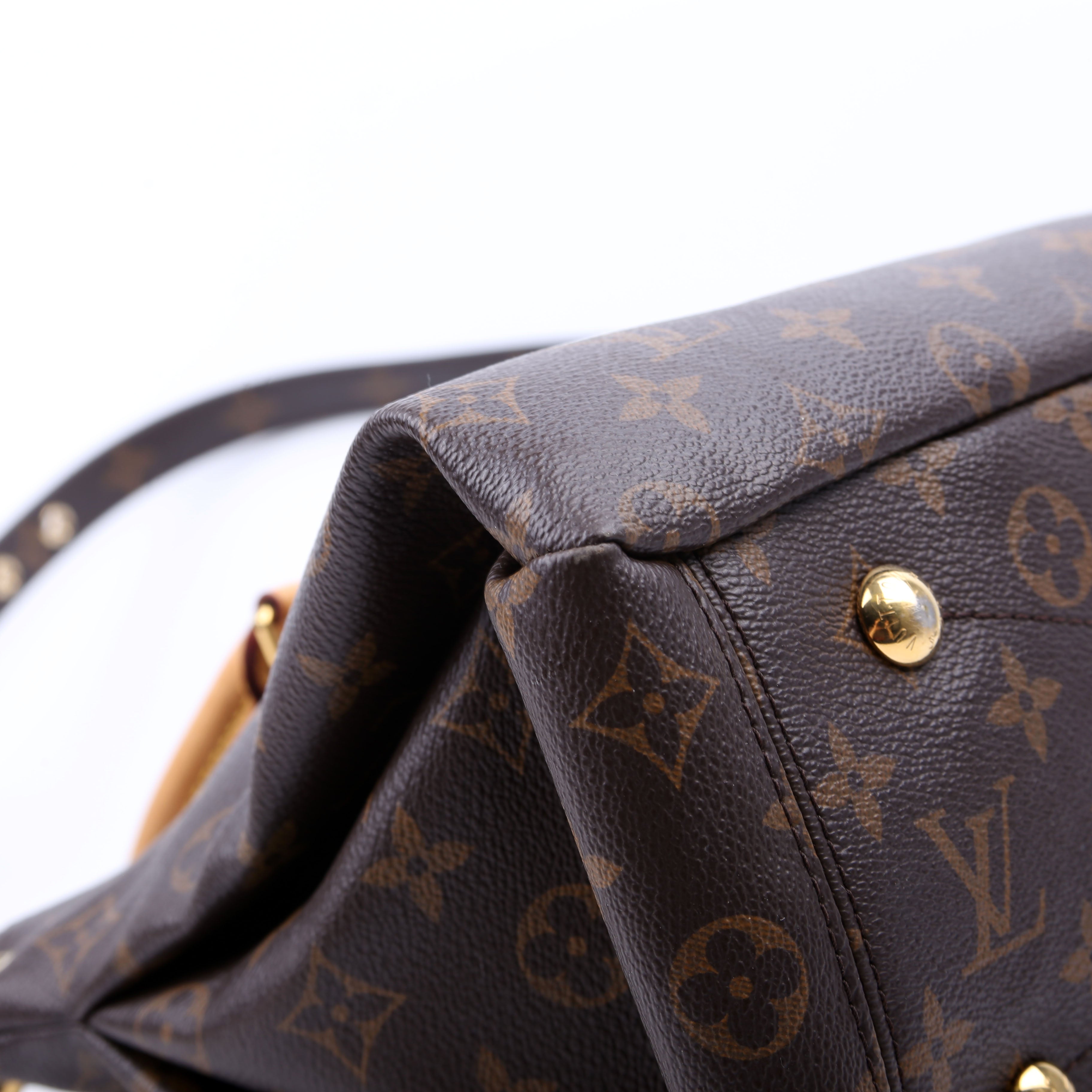Pallas Tote Monogram Canvas Side Brown