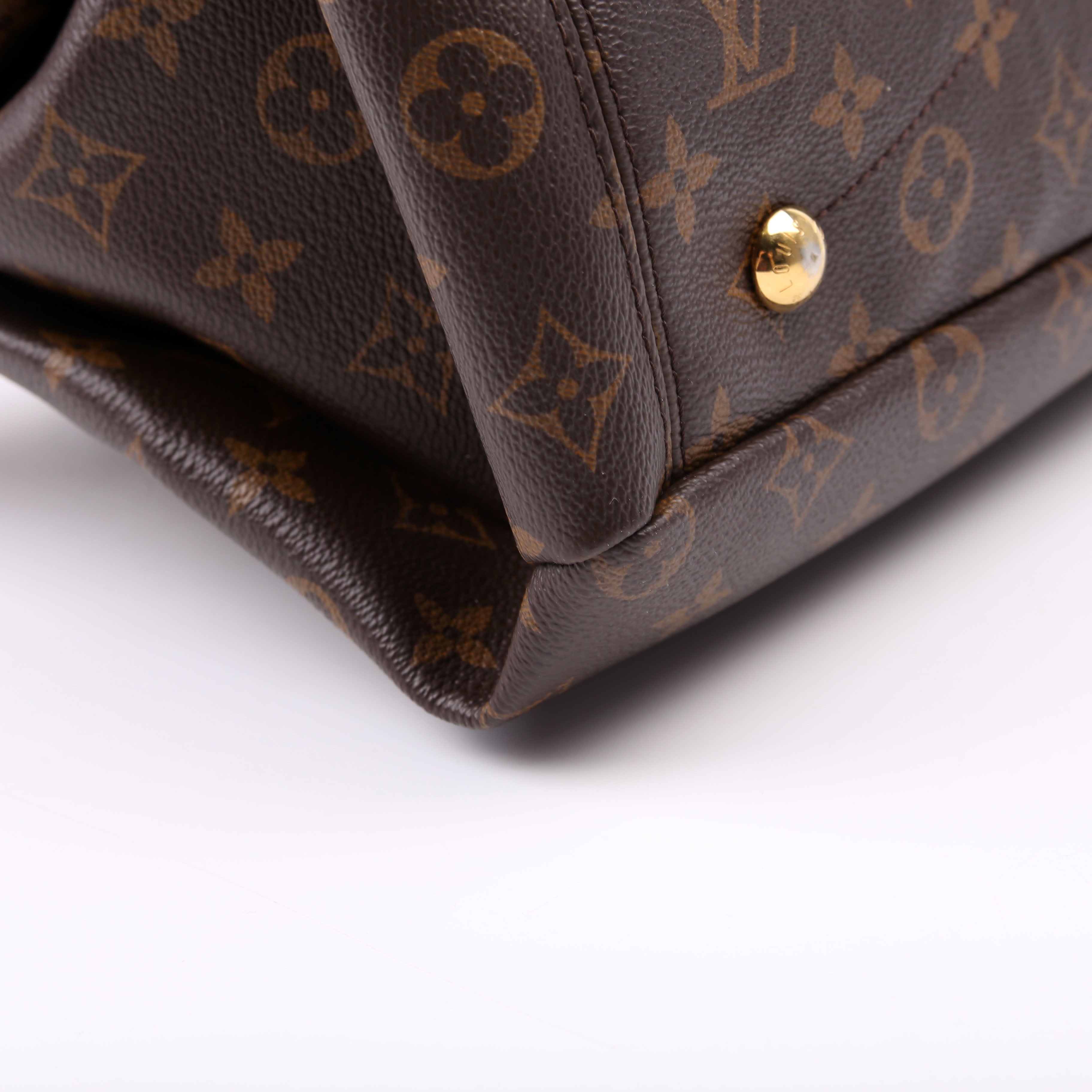 Pallas Tote Monogram Canvas Side Brown