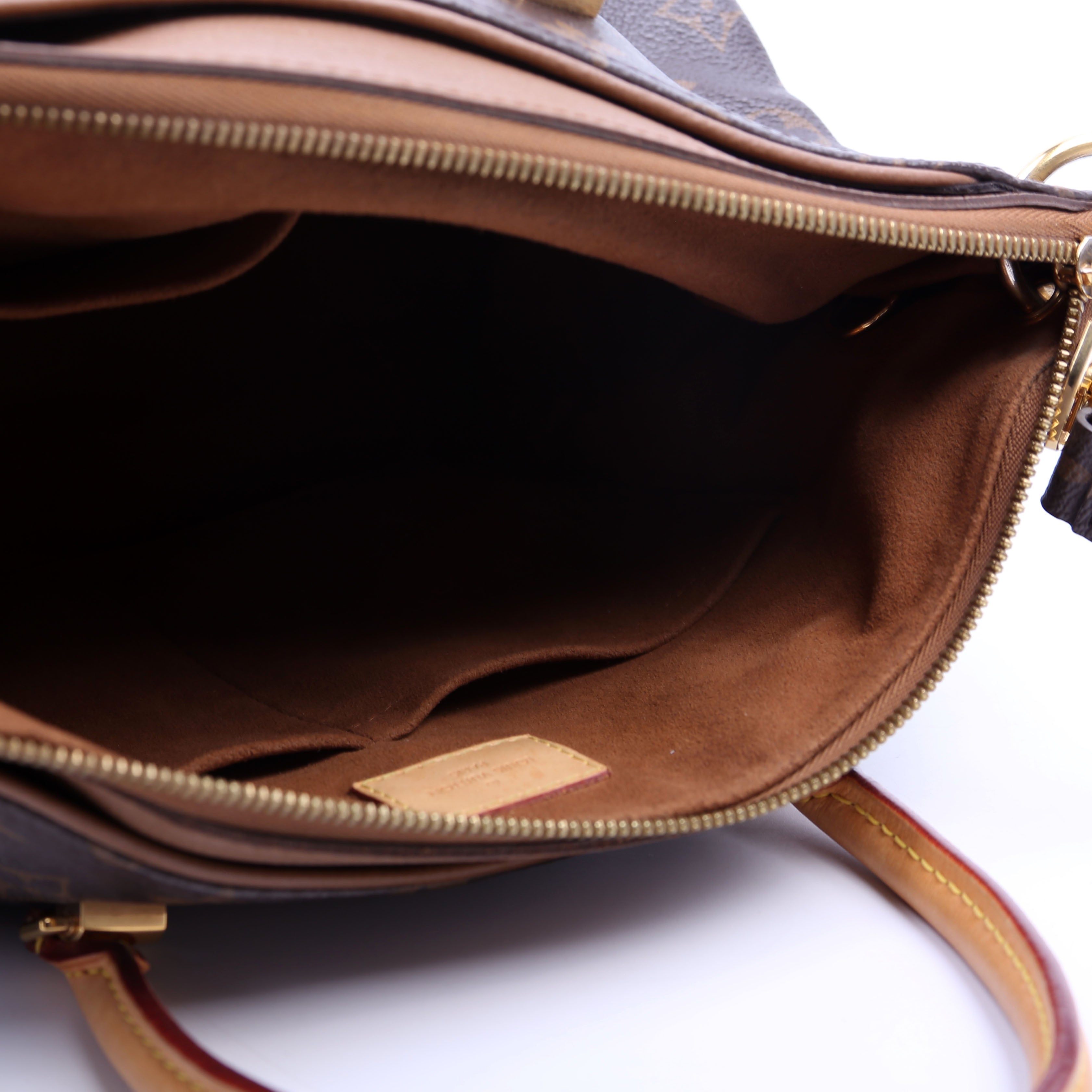 Pallas Tote Monogram Canvas Side Brown