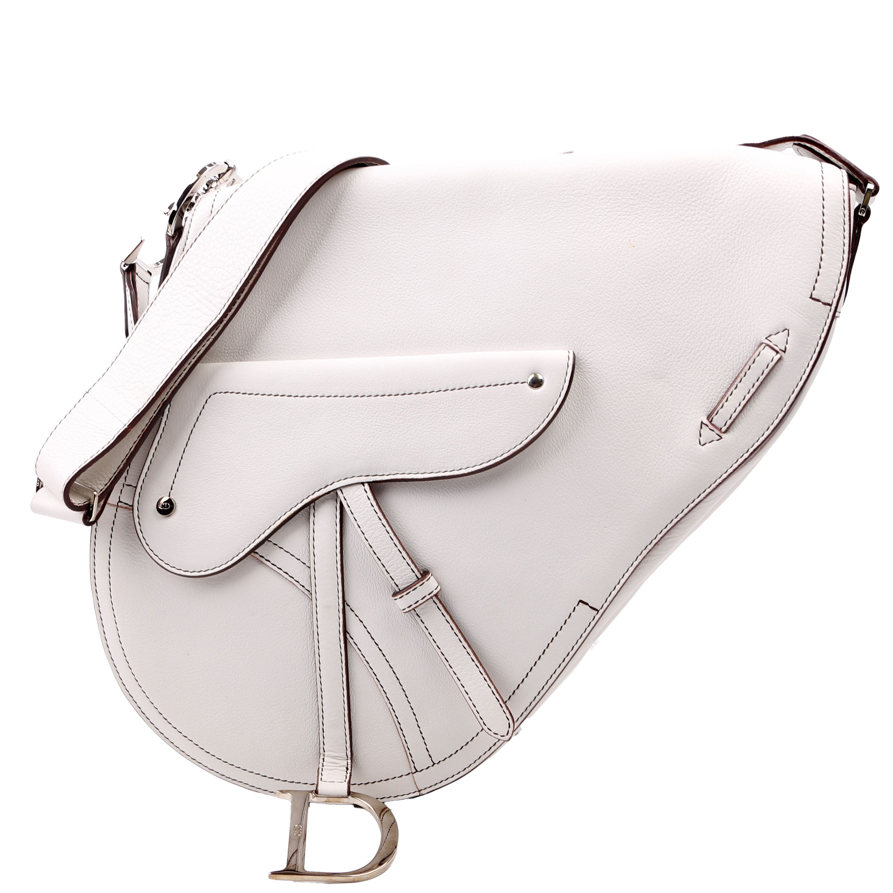 Baudrier Saddle Bag Leather White