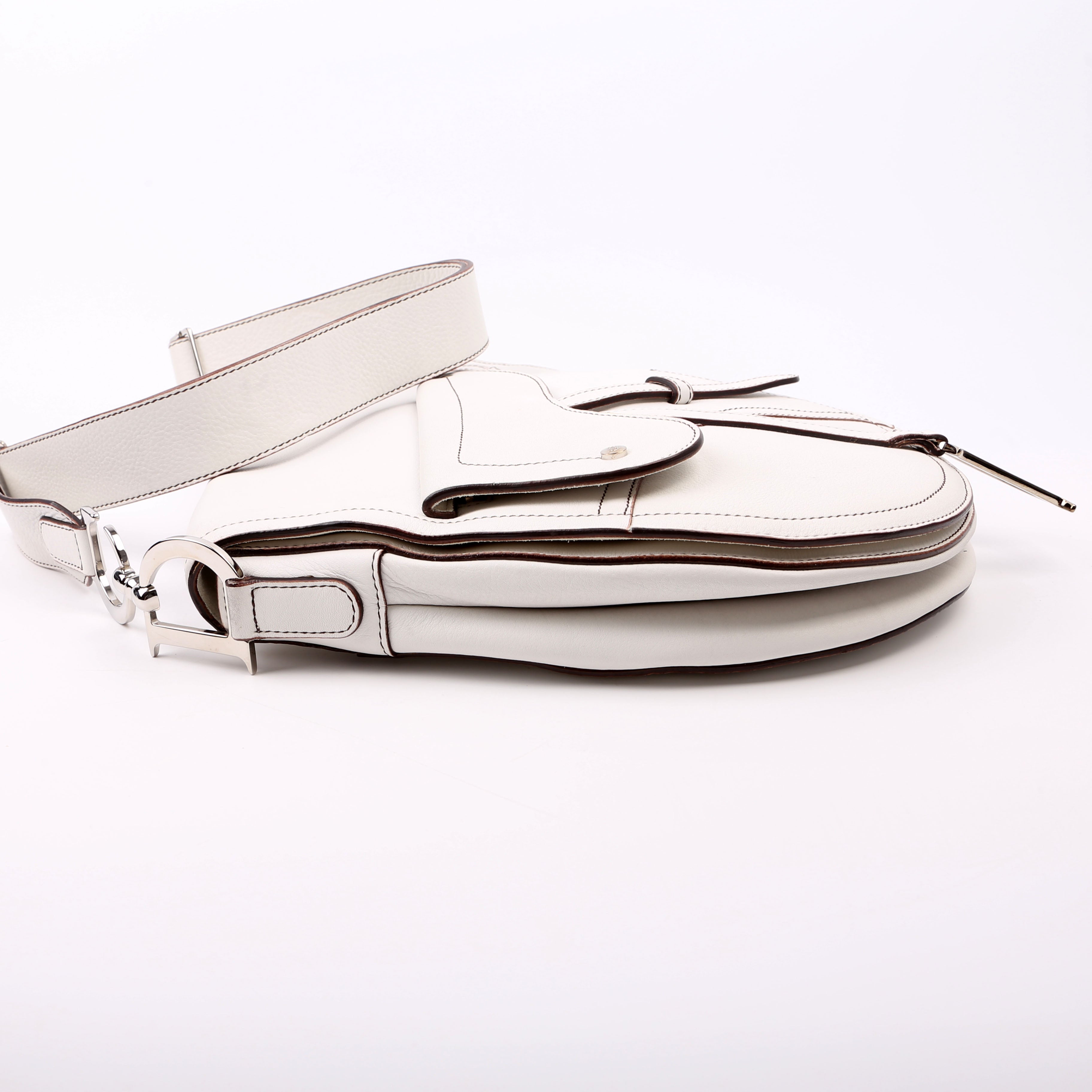 Baudrier Saddle Bag Leather White