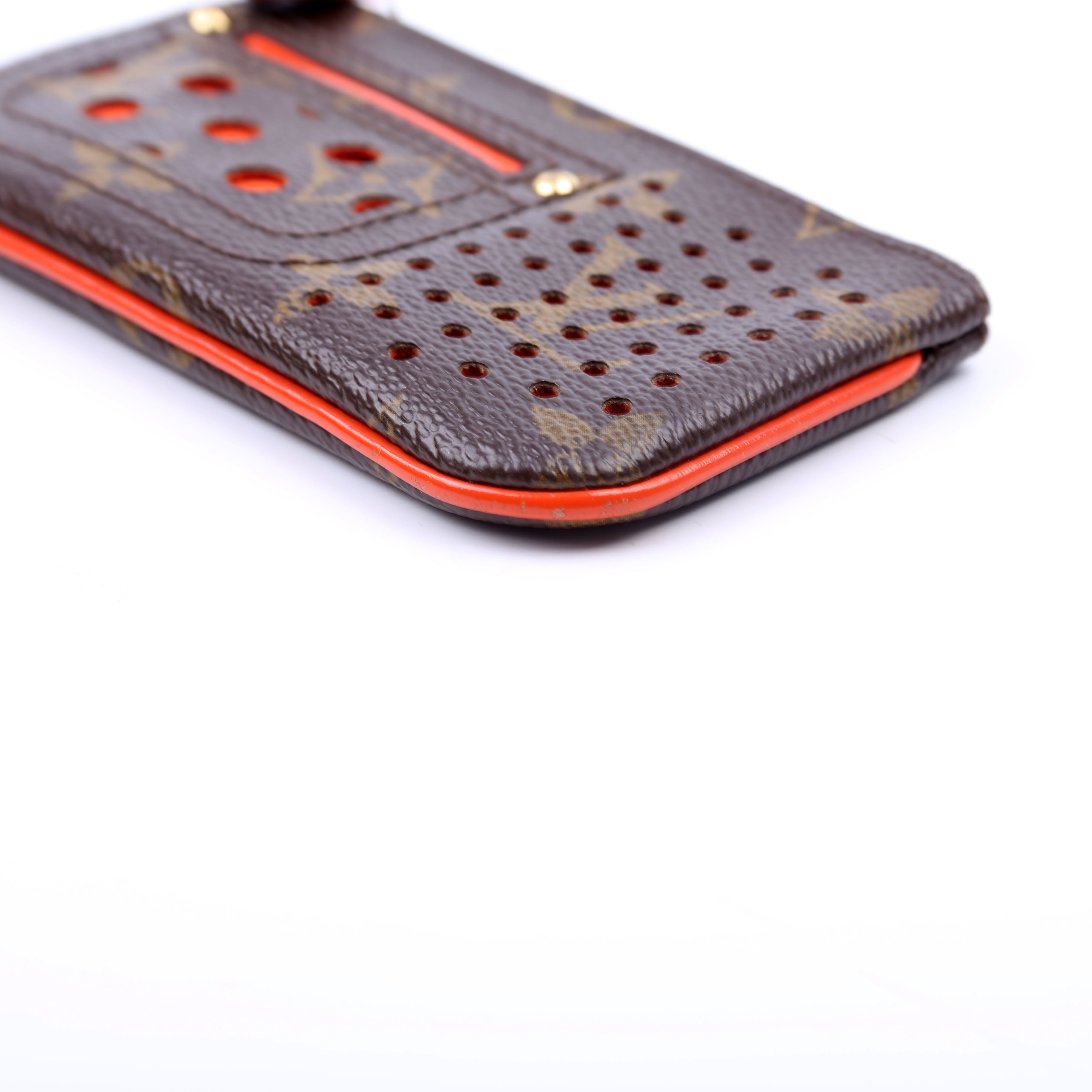 Pochette Cles Monogram Perforated Orange