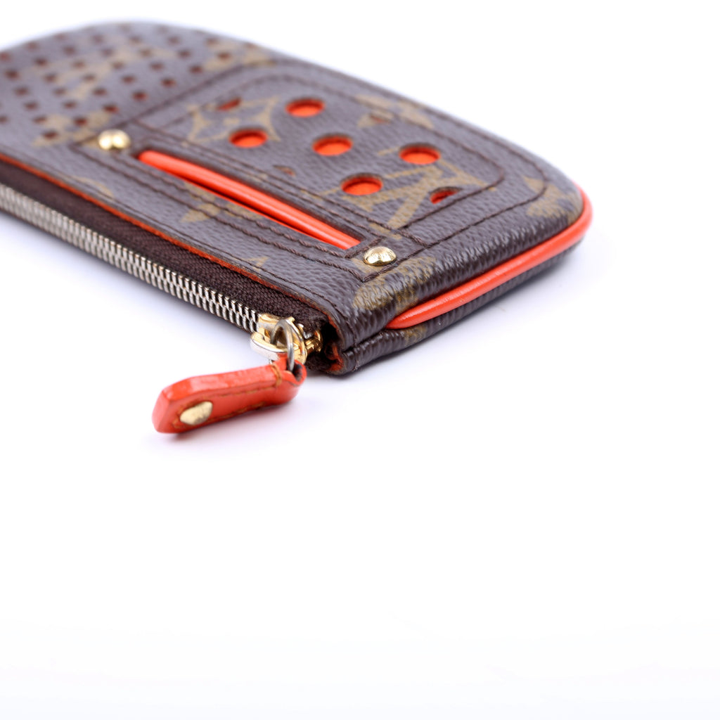 Pochette Cles Monogram Perforated Orange