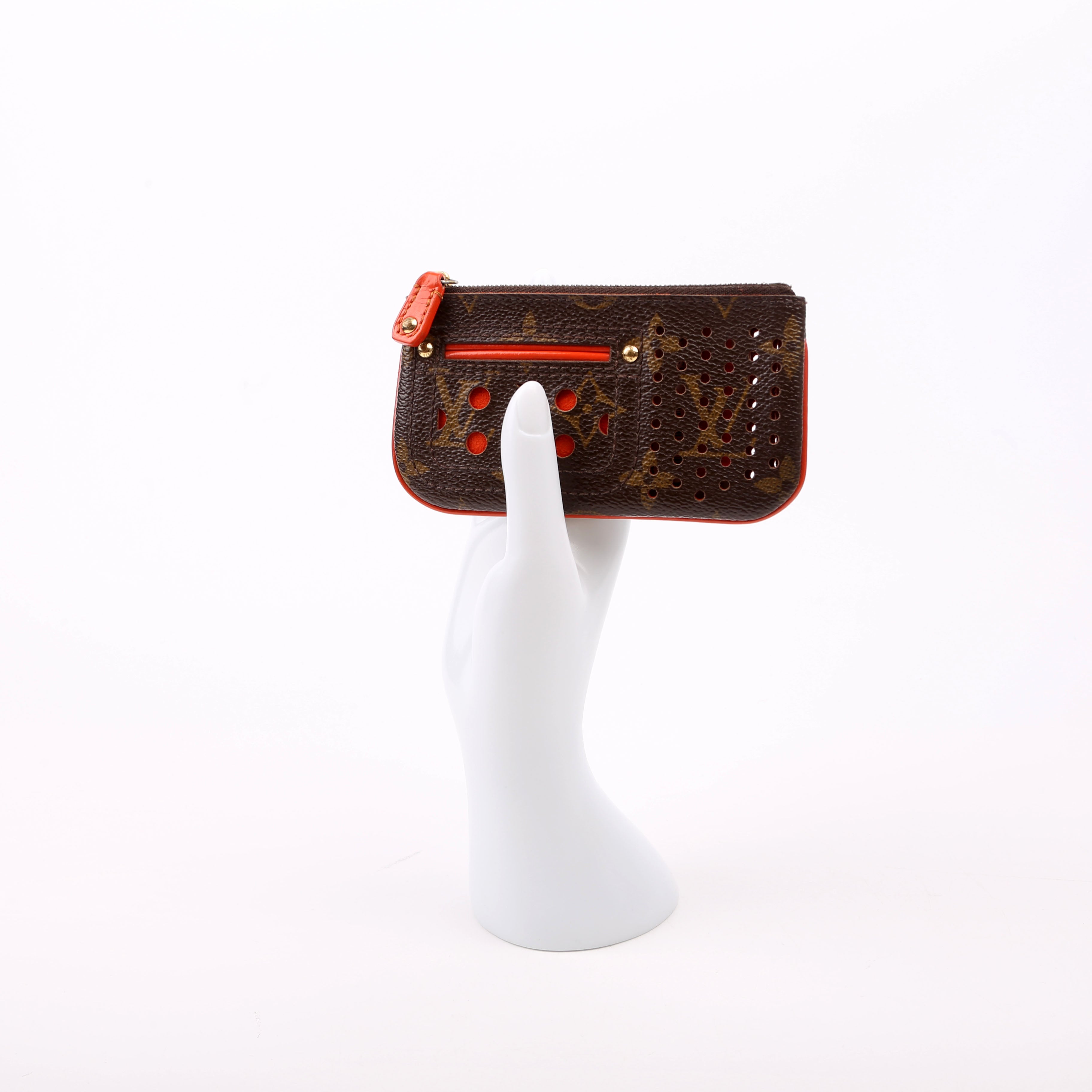 Pochette Cles Monogram Perforated Orange