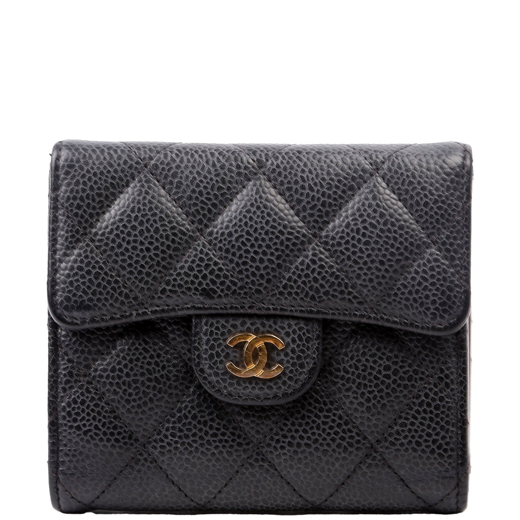 Classic Compact Flap Wallet Caviar 31M Black