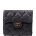 Classic Compact Flap Wallet Caviar 31M Black