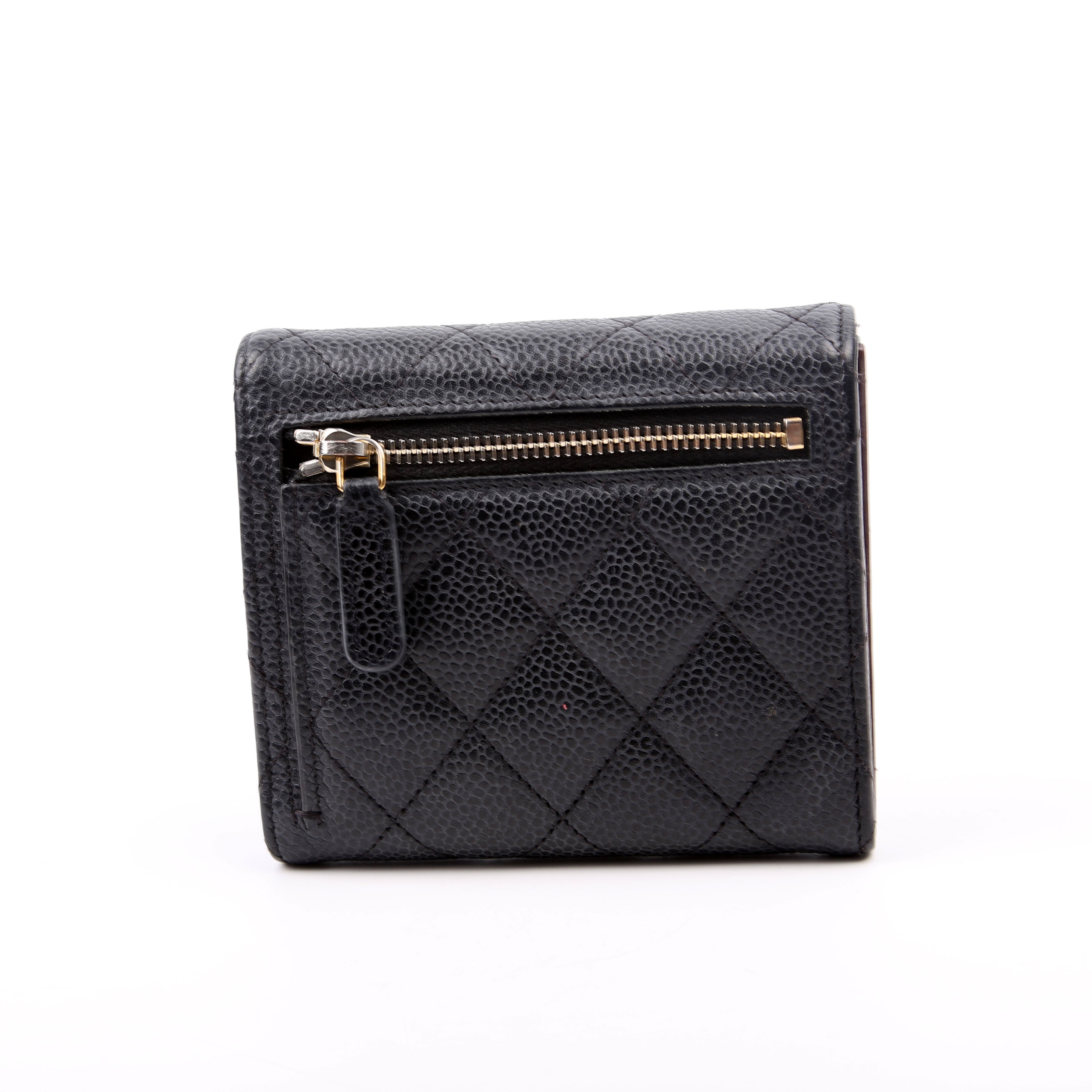 Classic Compact Flap Wallet Caviar 31M Black