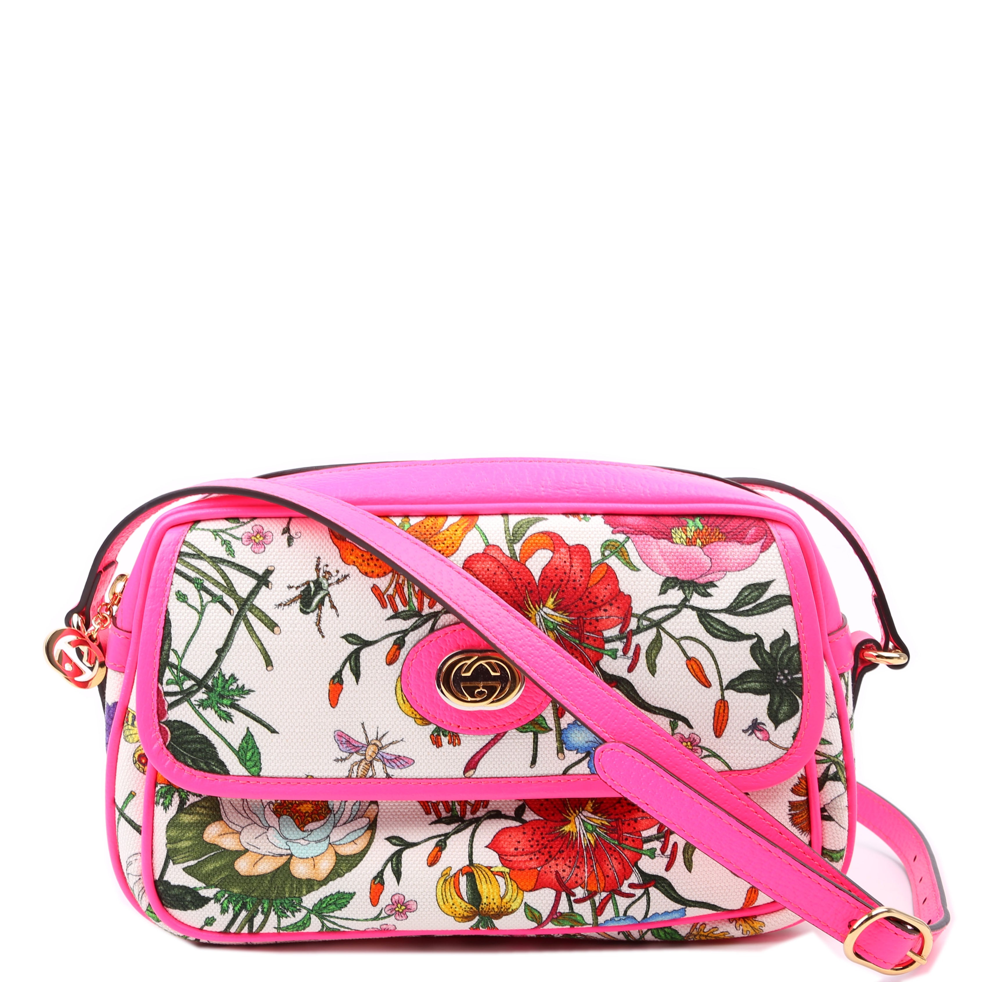 550147 Flora Canvas Crossbody Pink