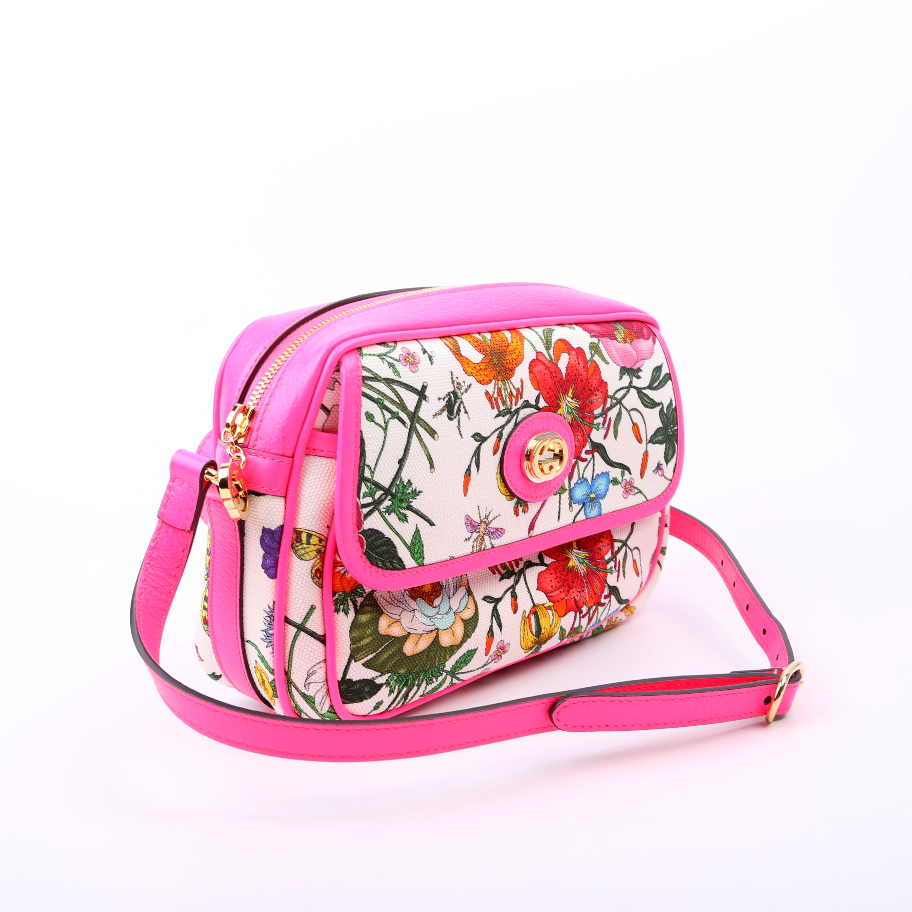 550147 Flora Canvas Crossbody Pink