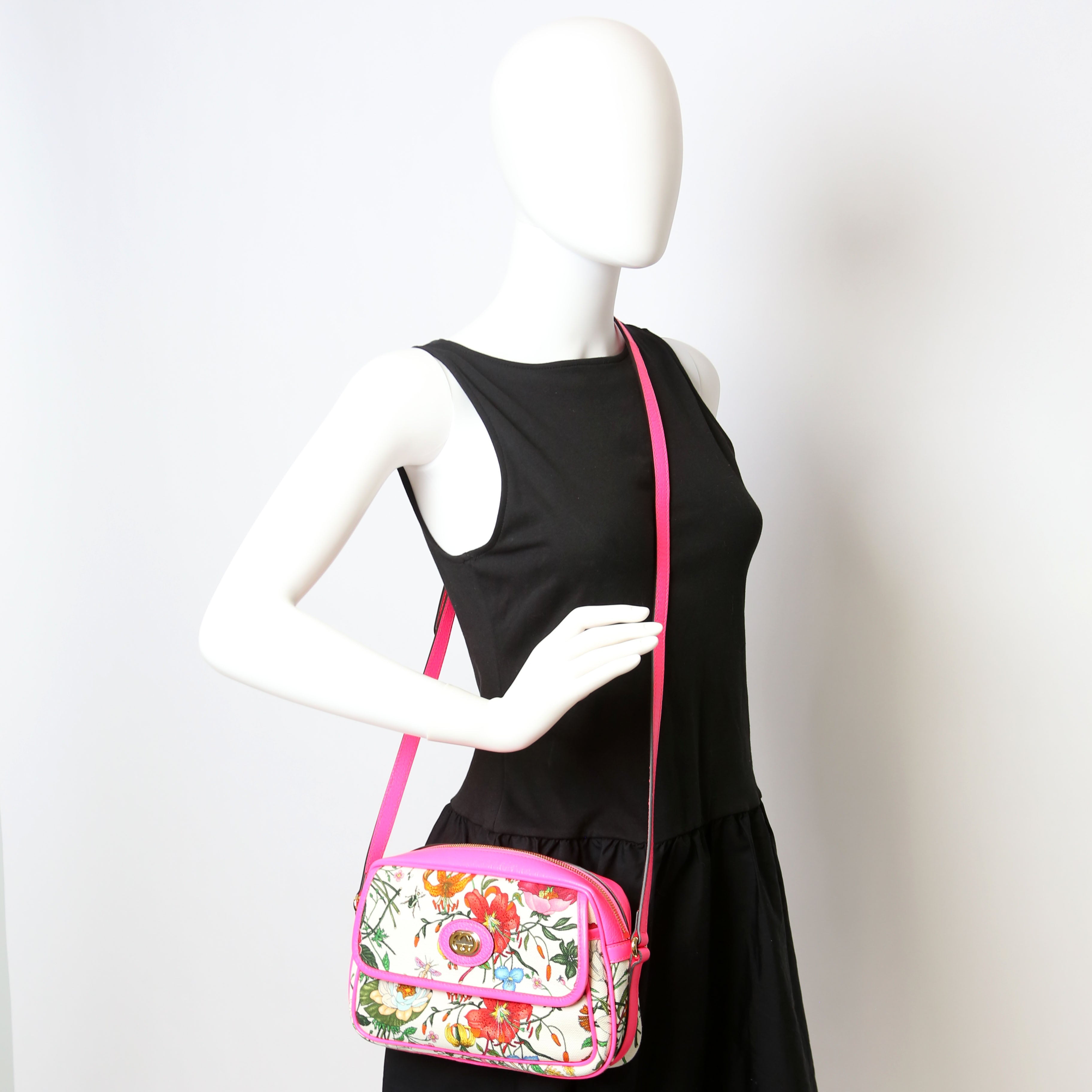 550147 Flora Canvas Crossbody Pink