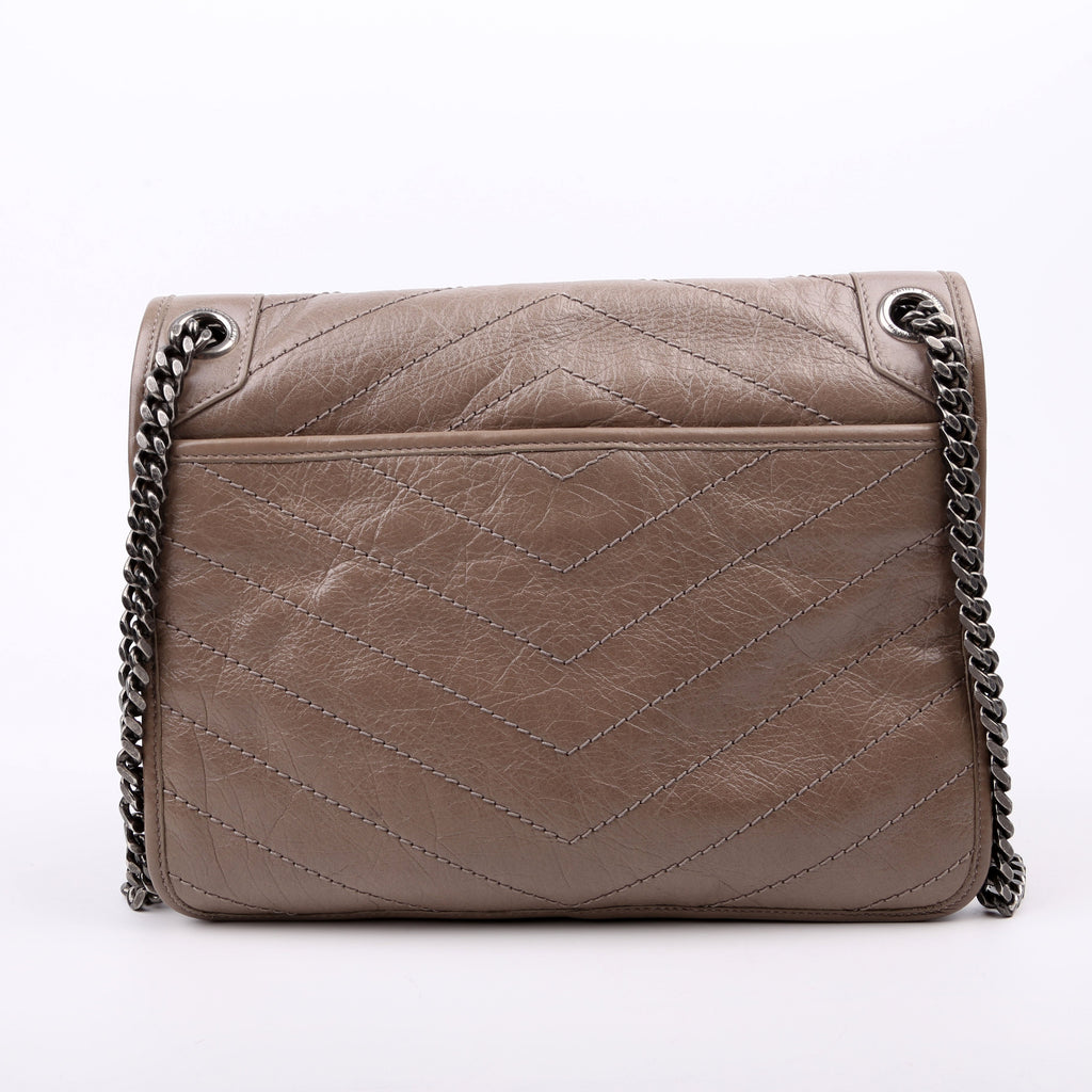 Niki medium Crinkle Leather Taupe