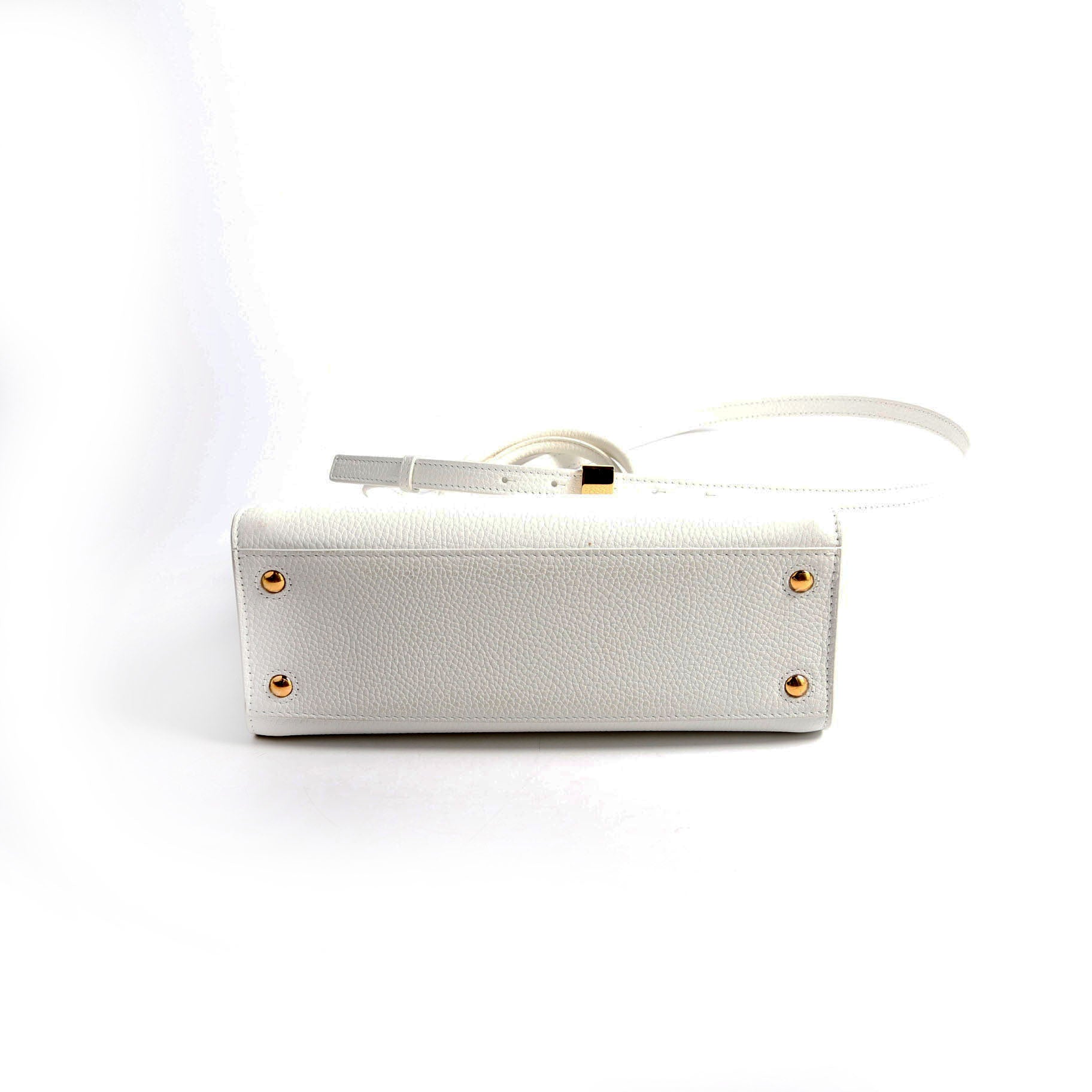 Mini Frances Tote Grain Leather White