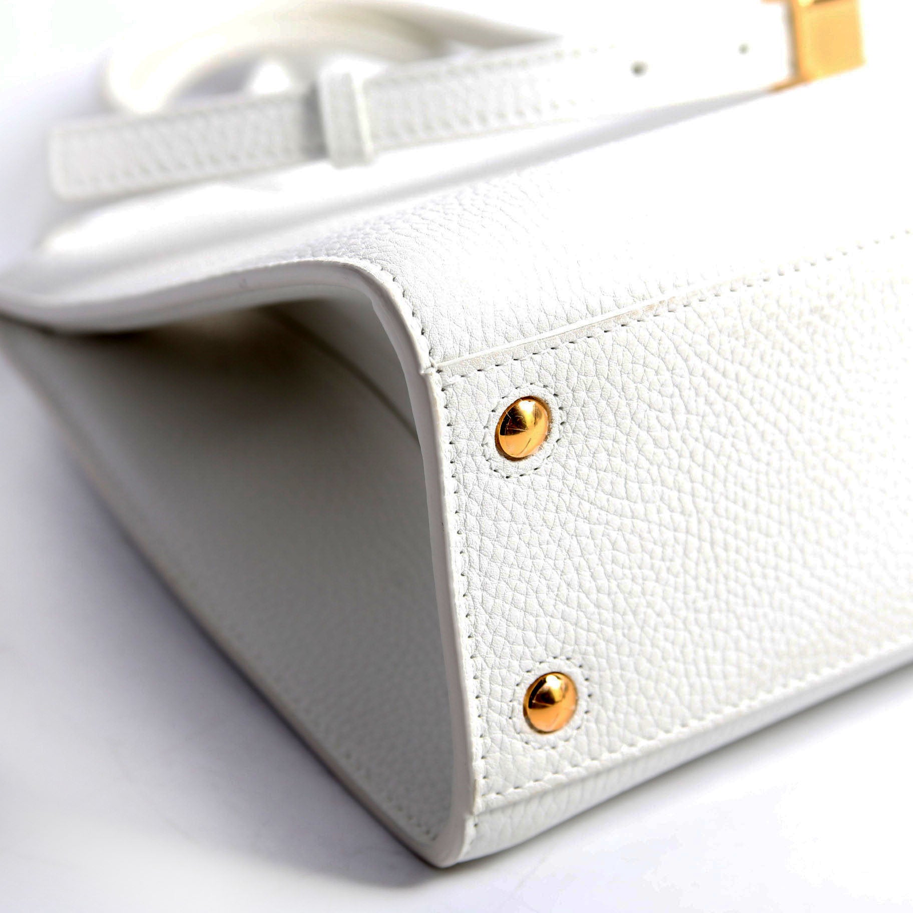Mini Frances Tote Grain Leather White