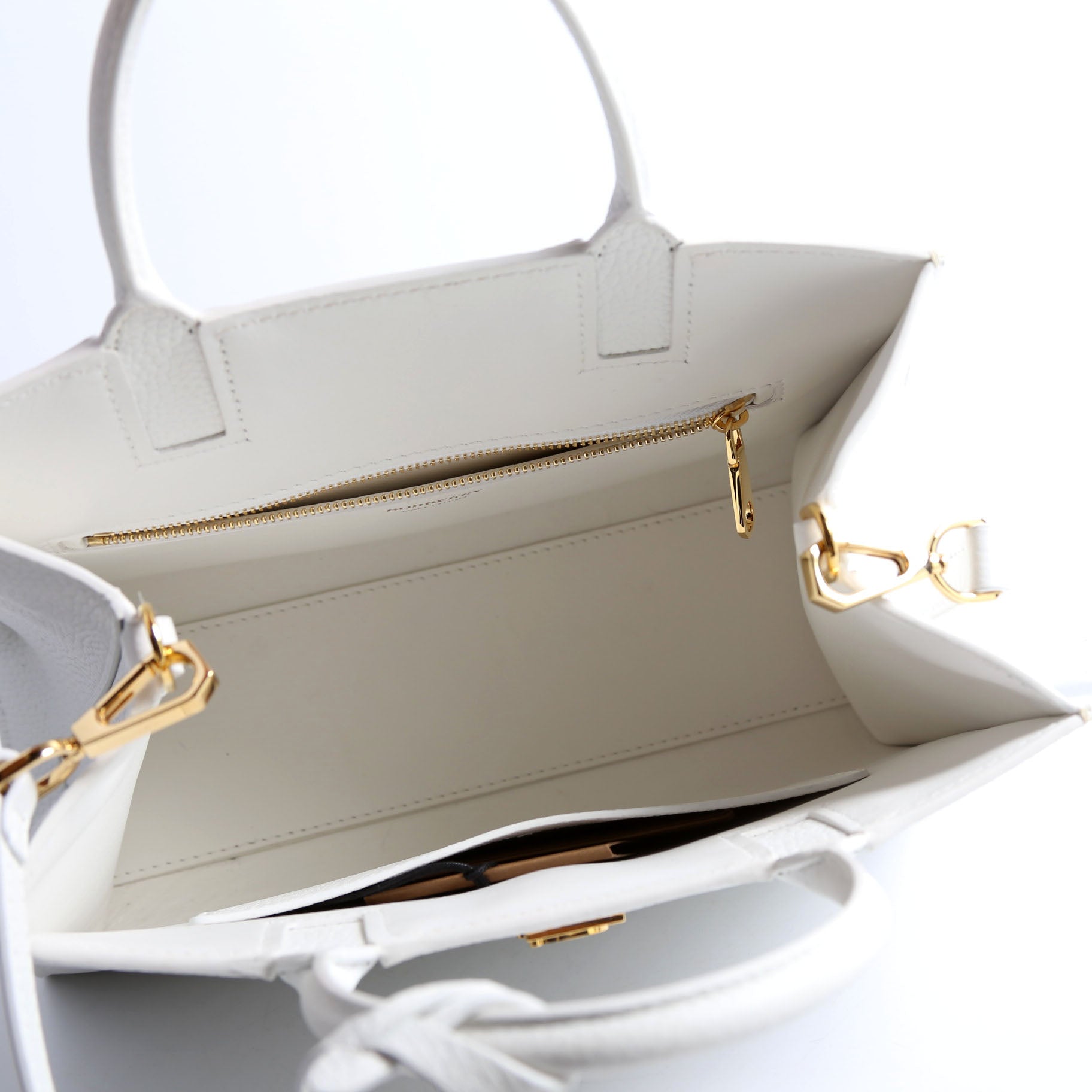 Mini Frances Tote Grain Leather White