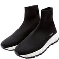 Knit Fabric Sneakers Size 37 Black