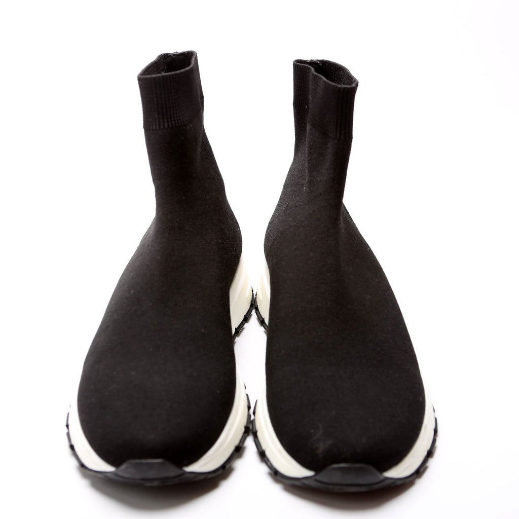 Knit Fabric Sneakers Size 37 Black