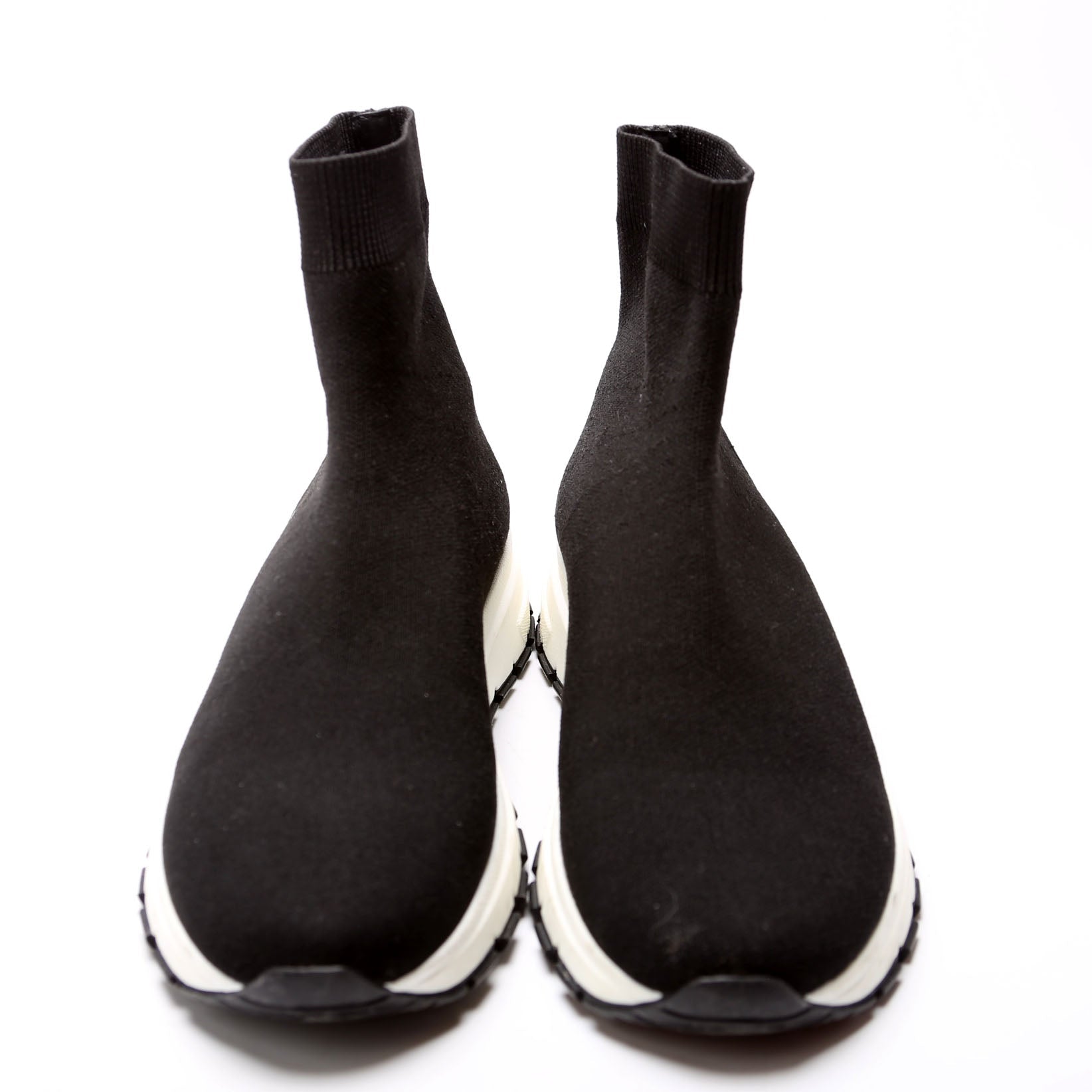 Knit Fabric Sneakers Size 37 Black