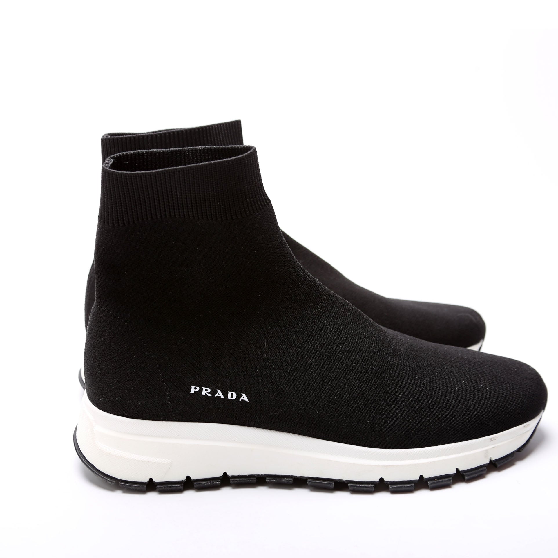 Knit Fabric Sneakers Size 37 Black