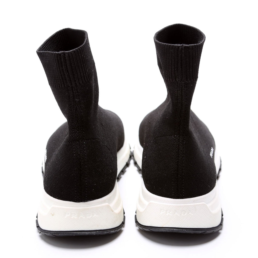 Knit Fabric Sneakers Size 37 Black