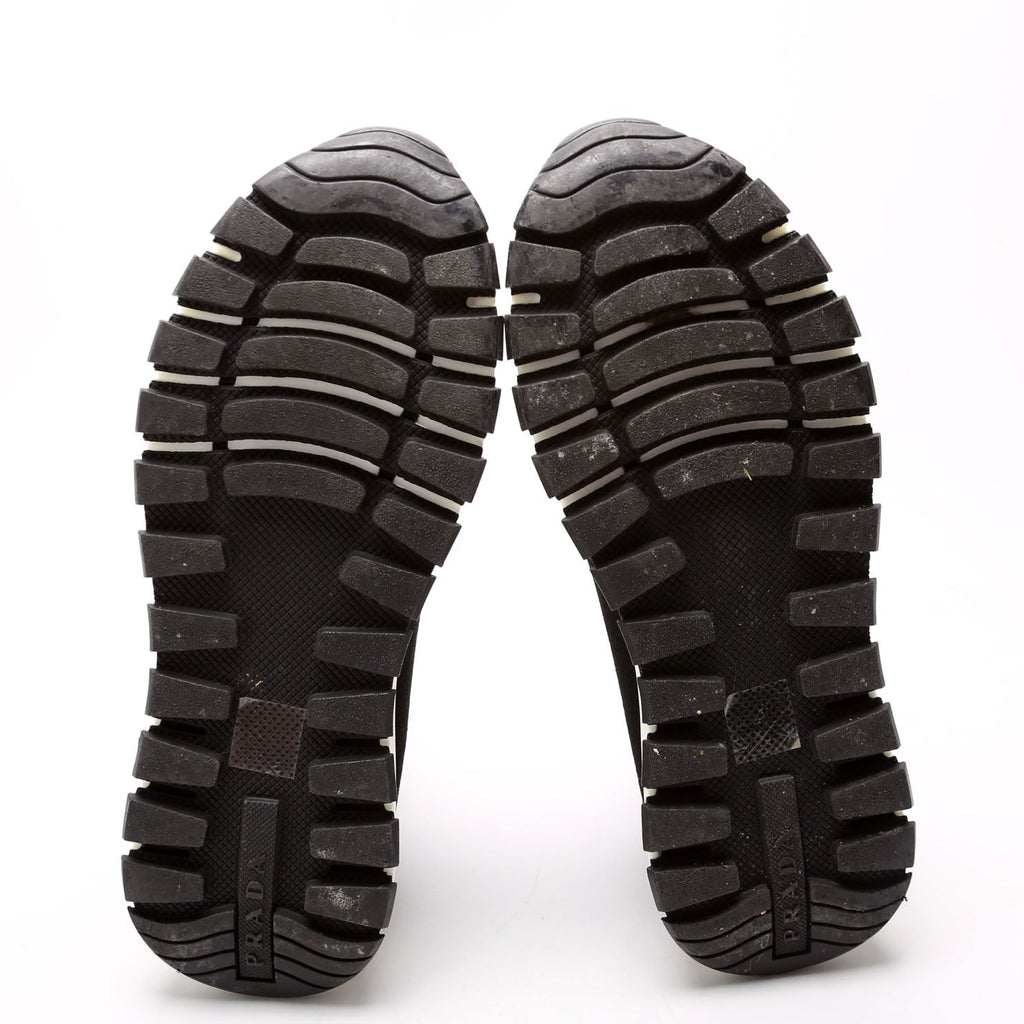 Knit Fabric Sneakers Size 37 Black