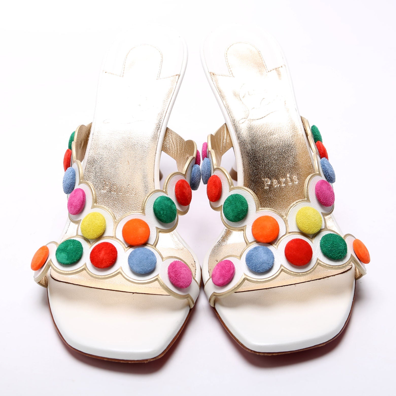 Smarta Polka Dot Sandal Heels 85mm Size 37 Multicolor