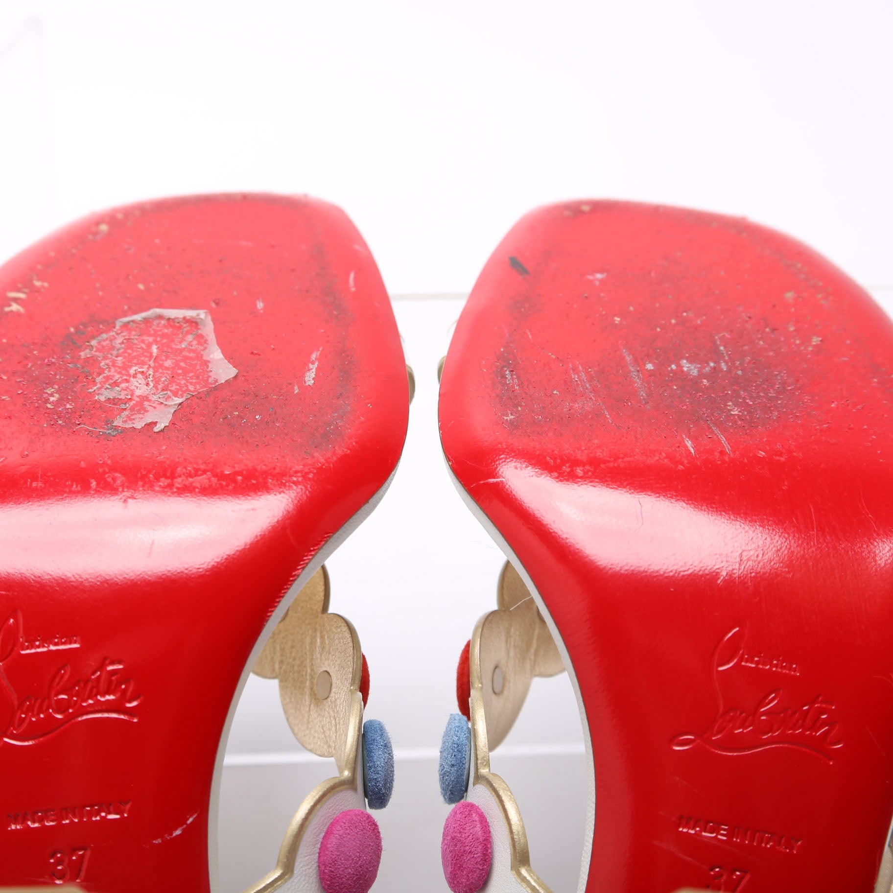 Smarta Polka Dot Sandal Heels 85mm Size 37 Multicolor
