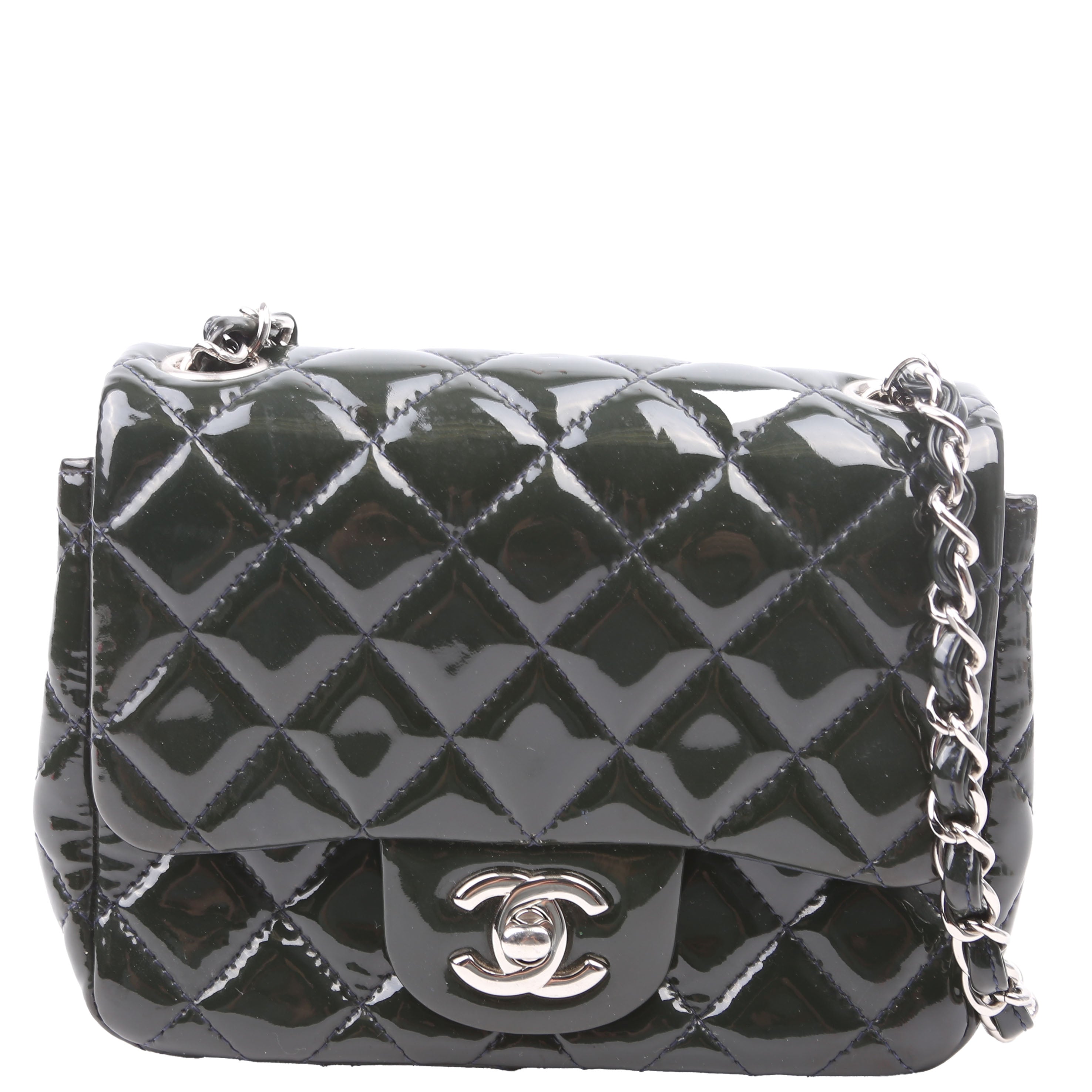 Classic Flap Mini Square Patent 19M Green