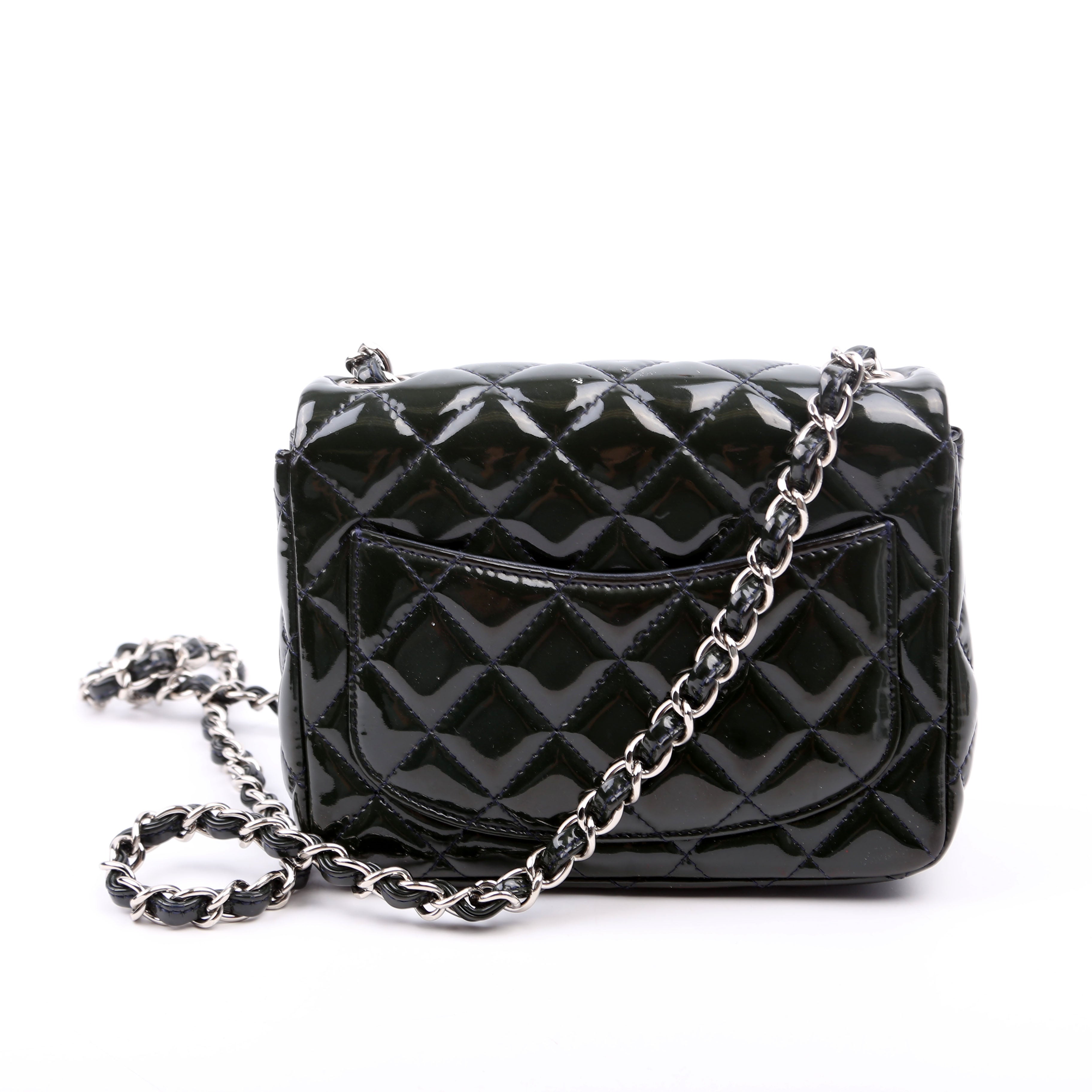 Classic Flap Mini Square Patent 19M Green