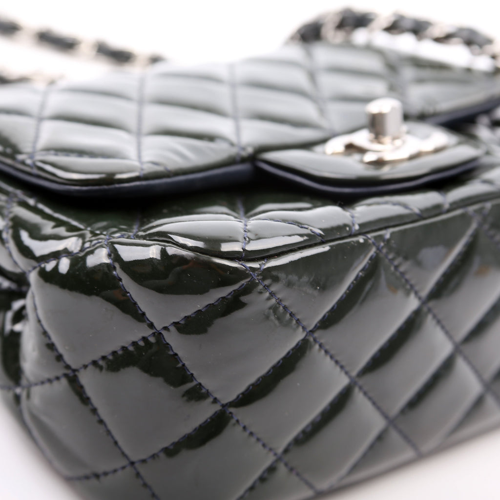 Classic Flap Mini Square Patent 19M Green