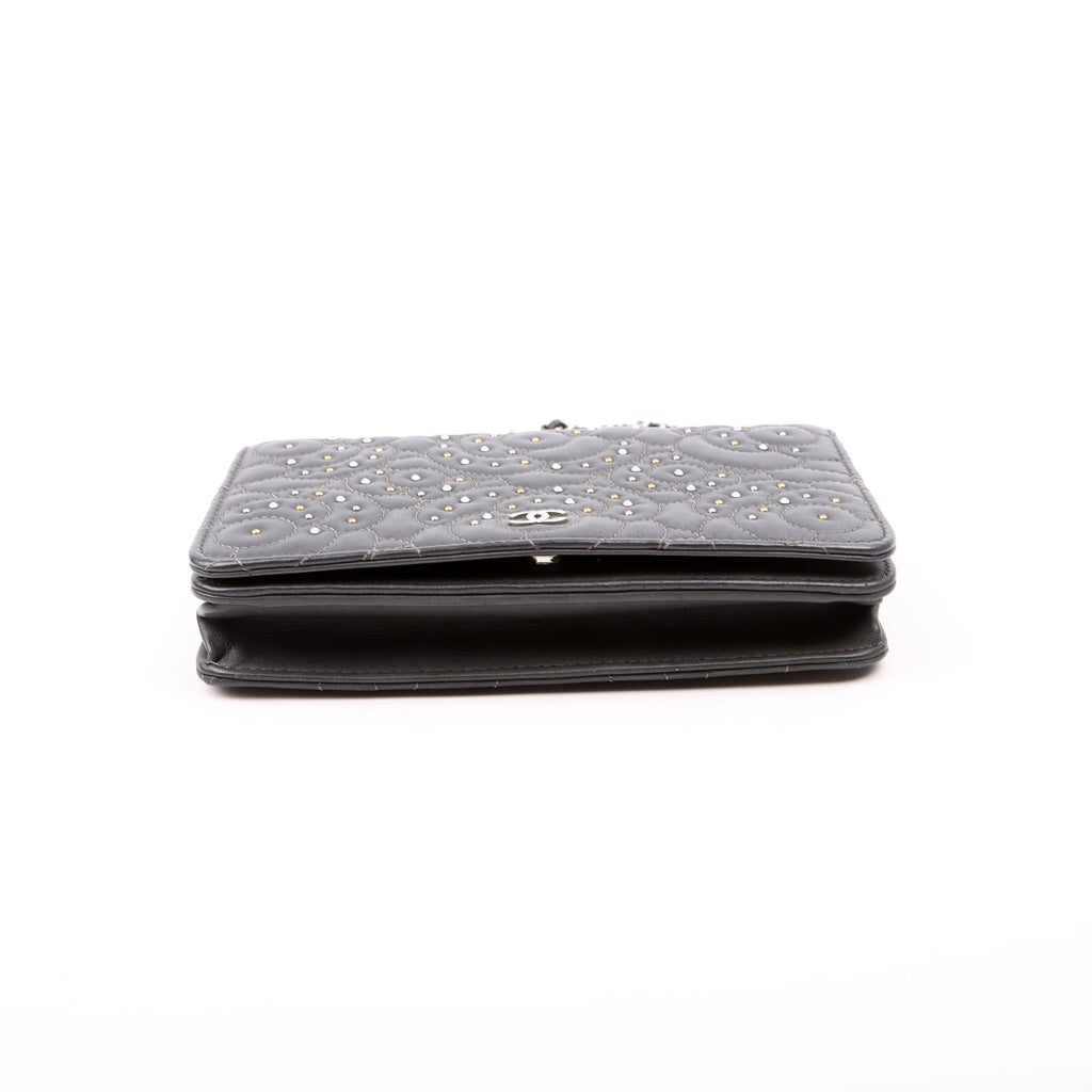 WOC Camellia Studded Lambskin 27M Grey