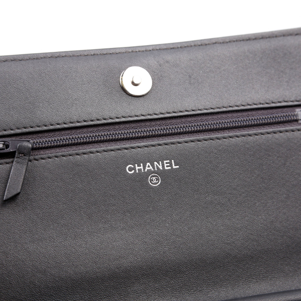 WOC Camellia Studded Lambskin 27M Grey