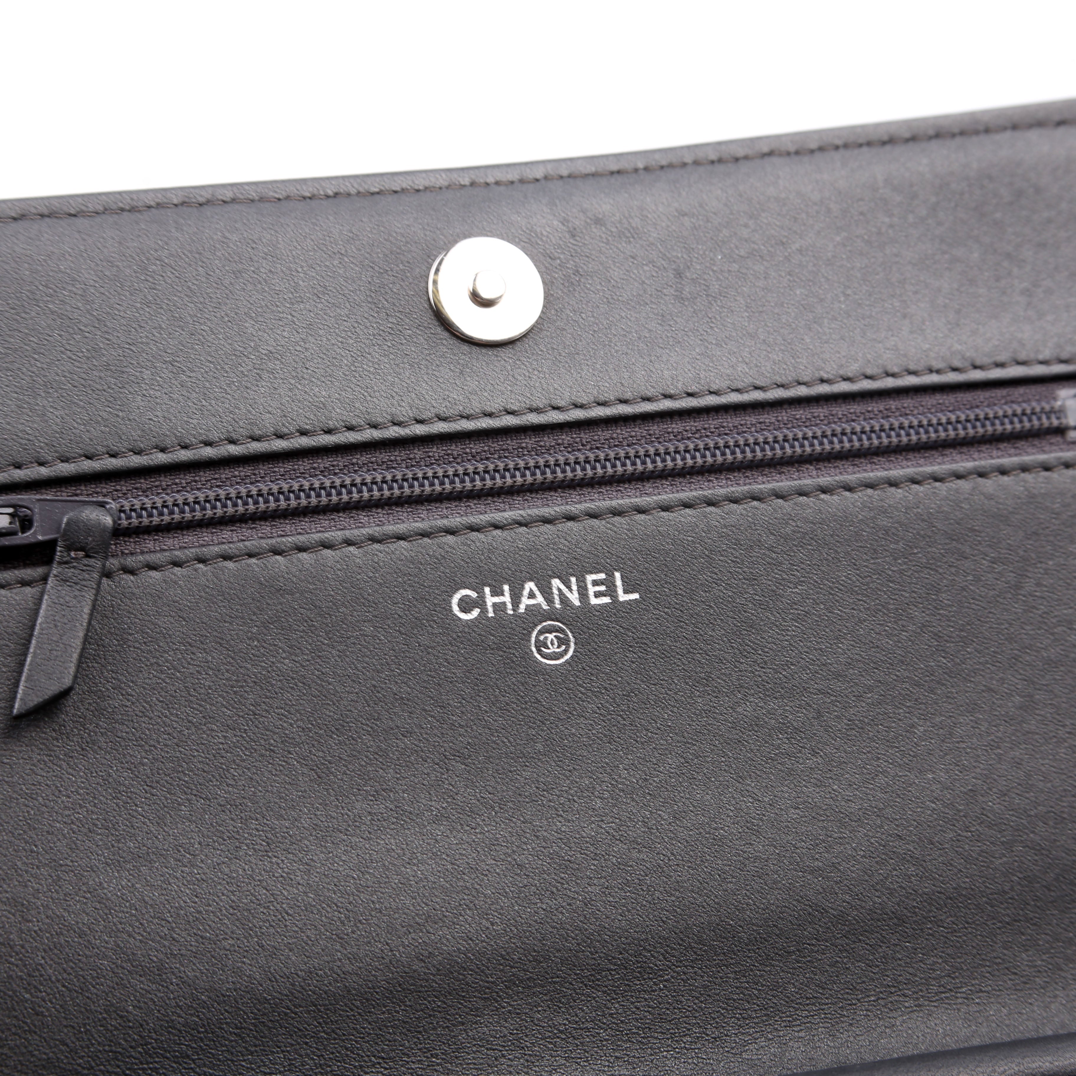 WOC Camellia Studded Lambskin 27M Grey