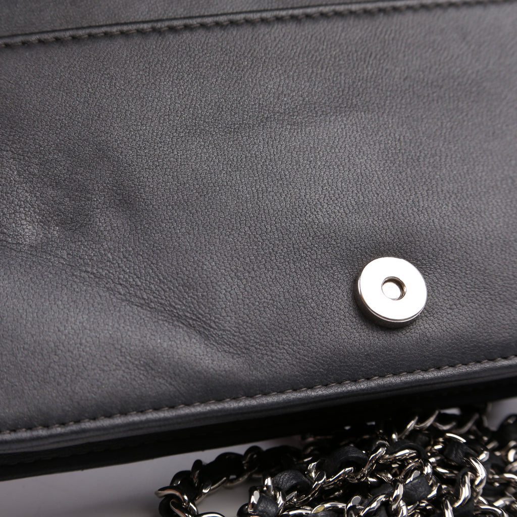 WOC Camellia Studded Lambskin 27M Grey