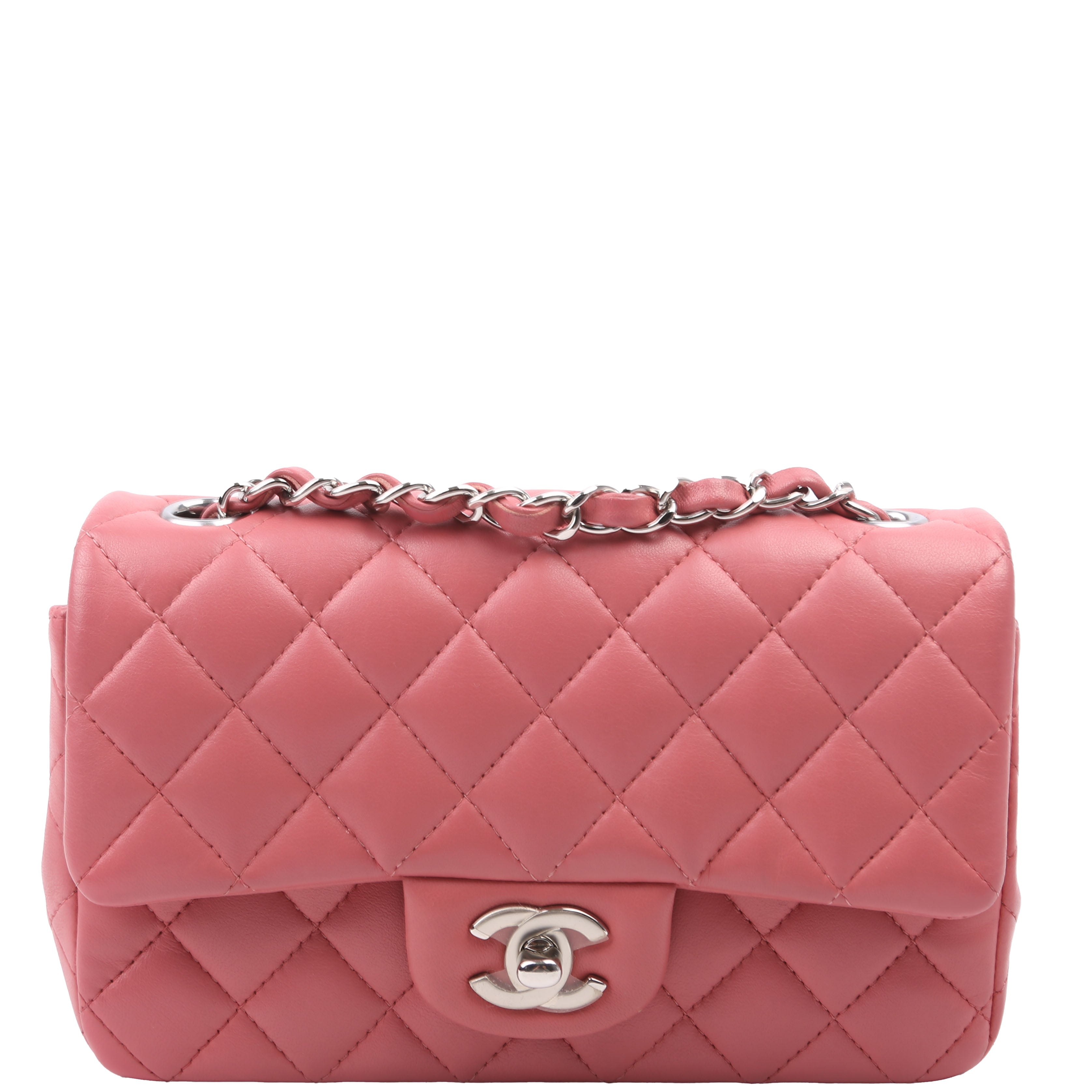 Classic Flap Mini Rectangle Lambskin Pink 28M