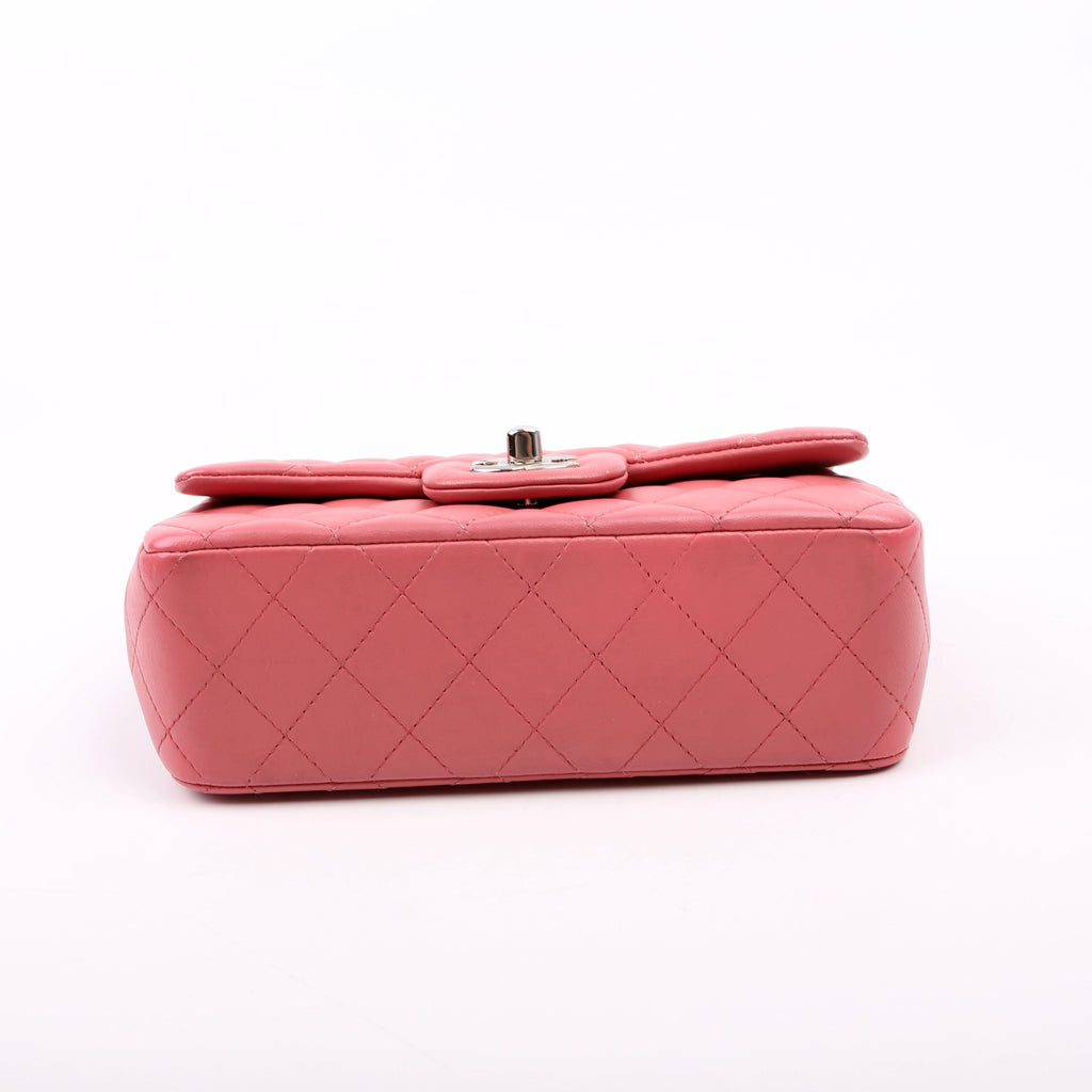 Classic Flap Mini Rectangle Lambskin Pink 28M