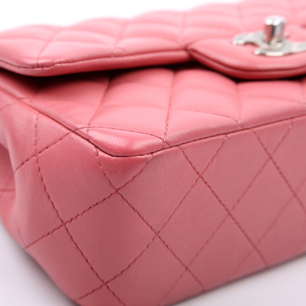 Classic Flap Mini Rectangle Lambskin Pink 28M