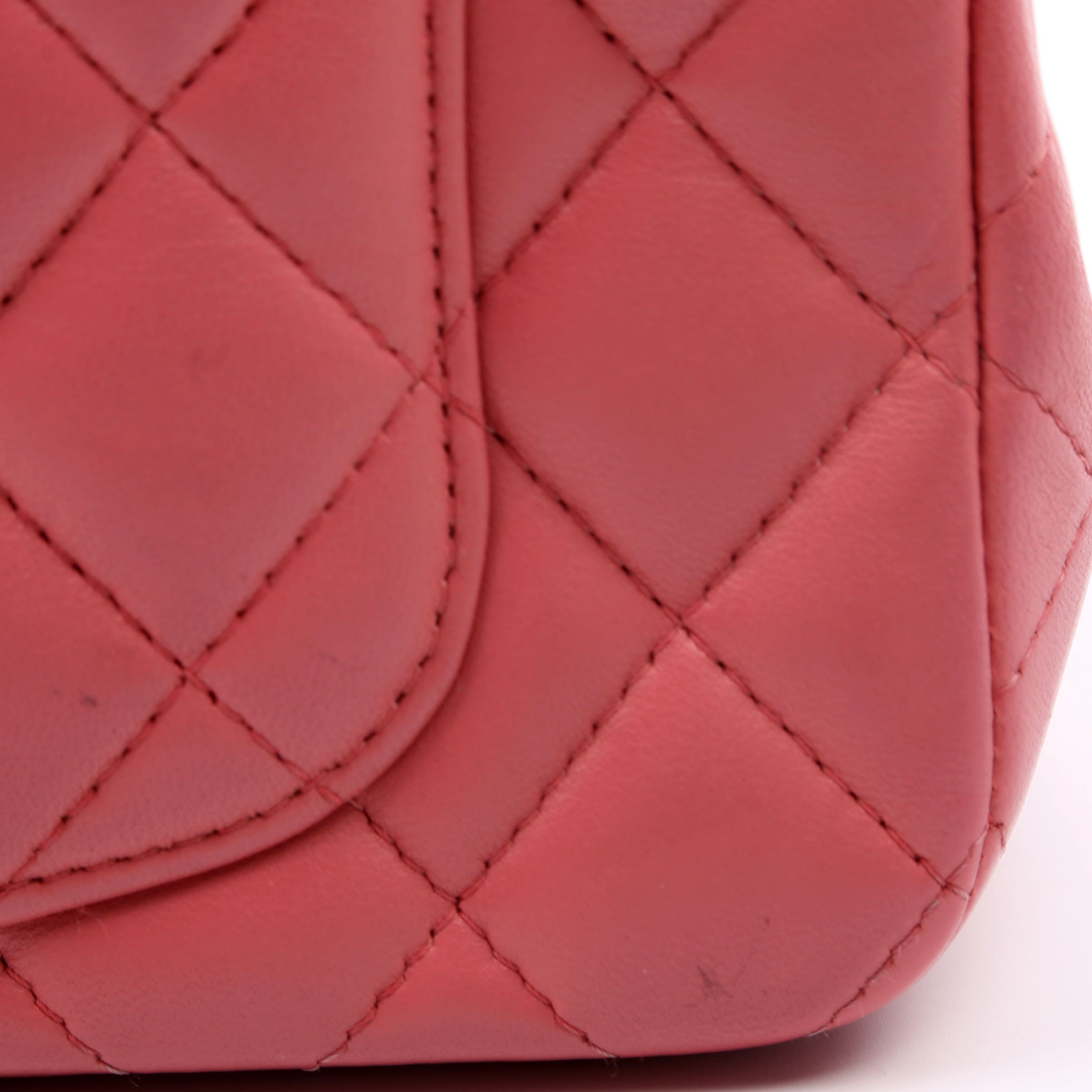 Classic Flap Mini Rectangle Lambskin Pink 28M