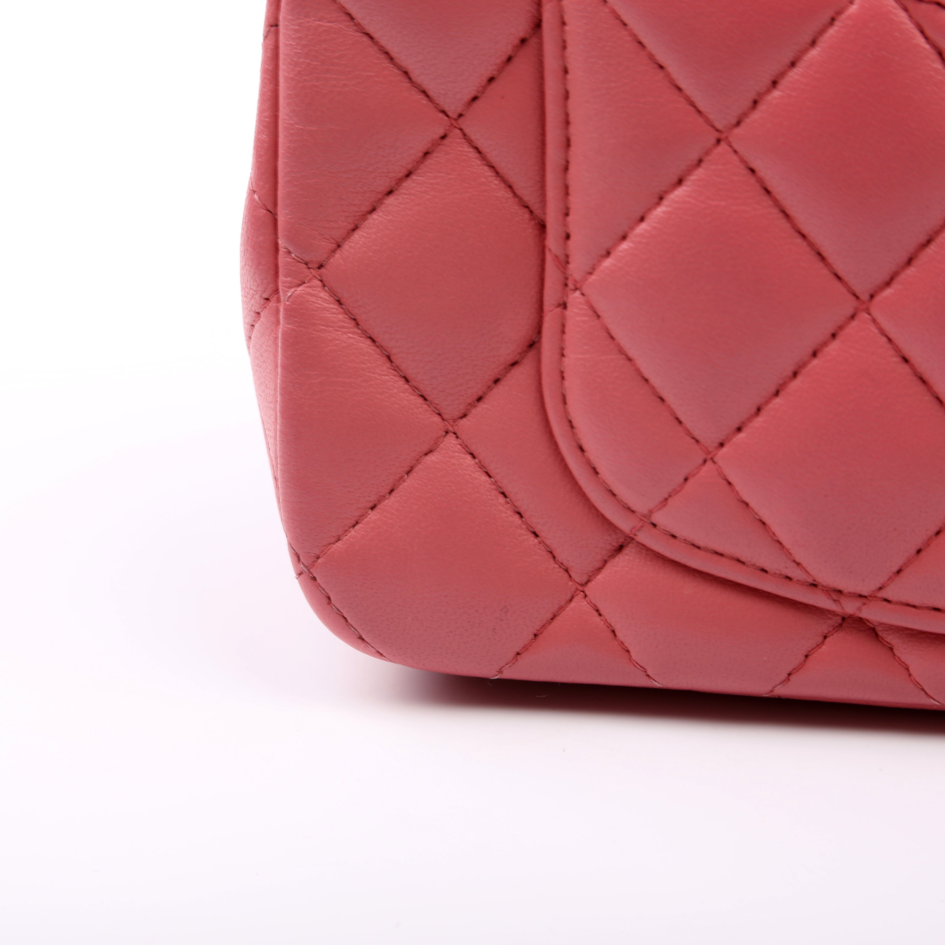 Classic Flap Mini Rectangle Lambskin Pink 28M