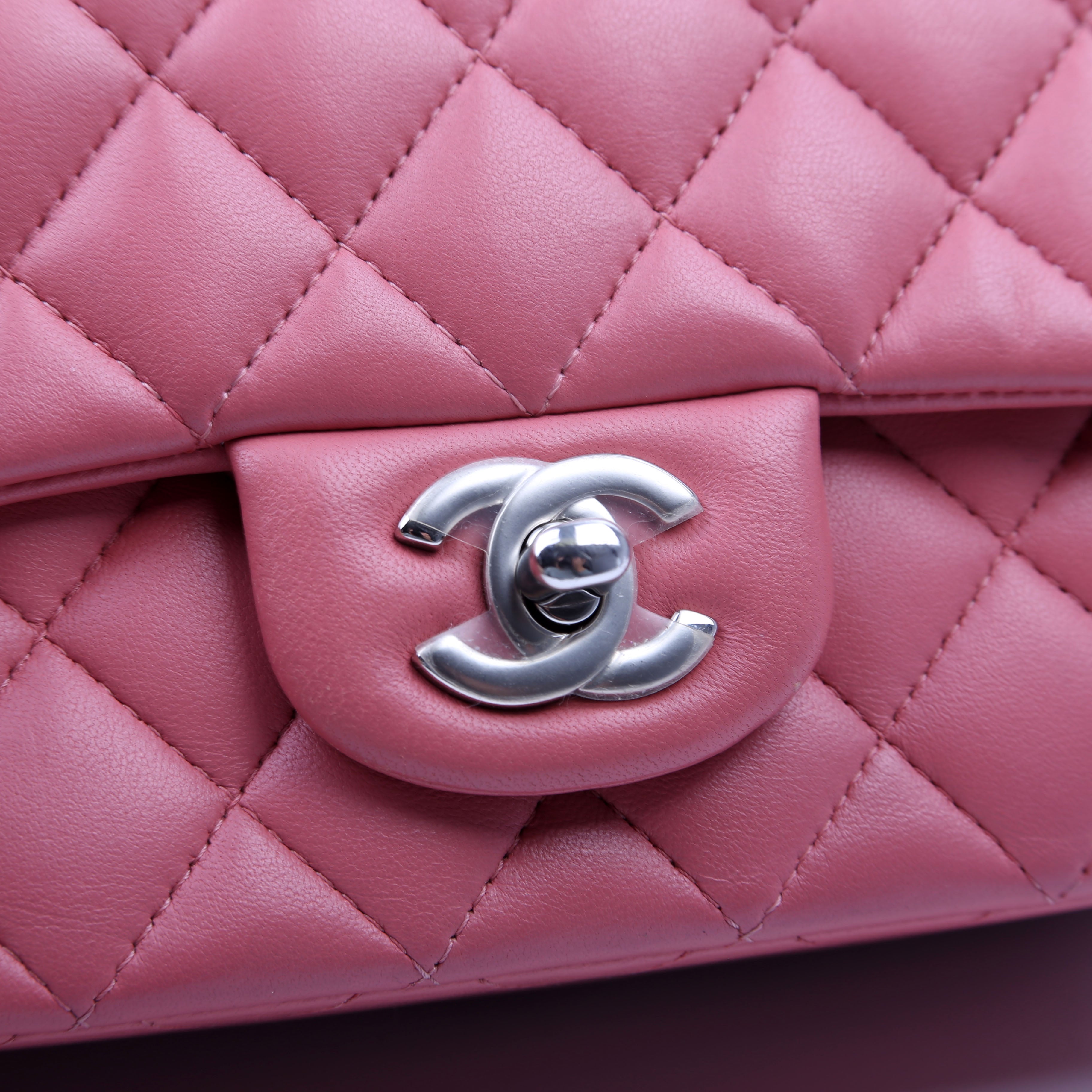 Classic Flap Mini Rectangle Lambskin Pink 28M