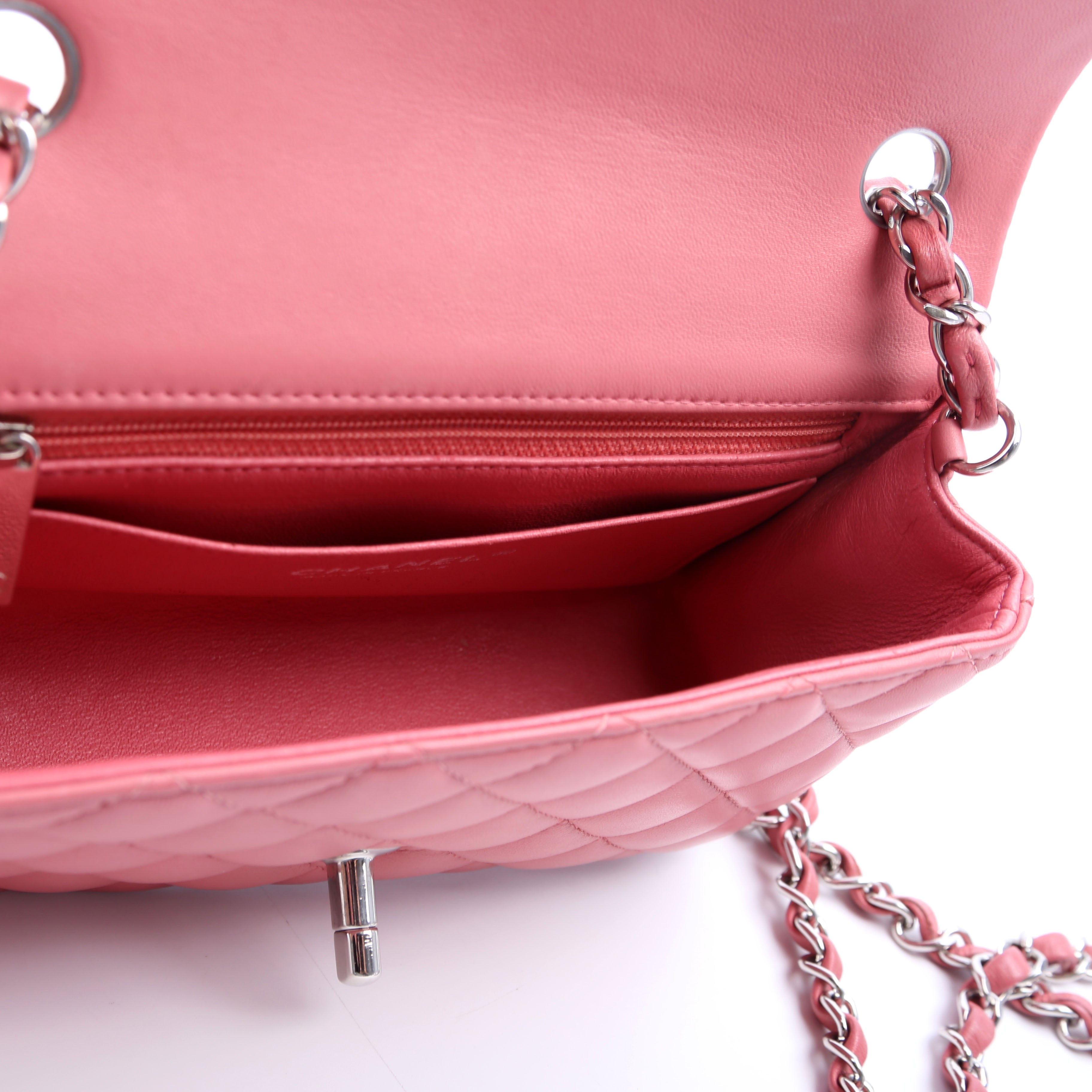 Classic Flap Mini Rectangle Lambskin Pink 28M
