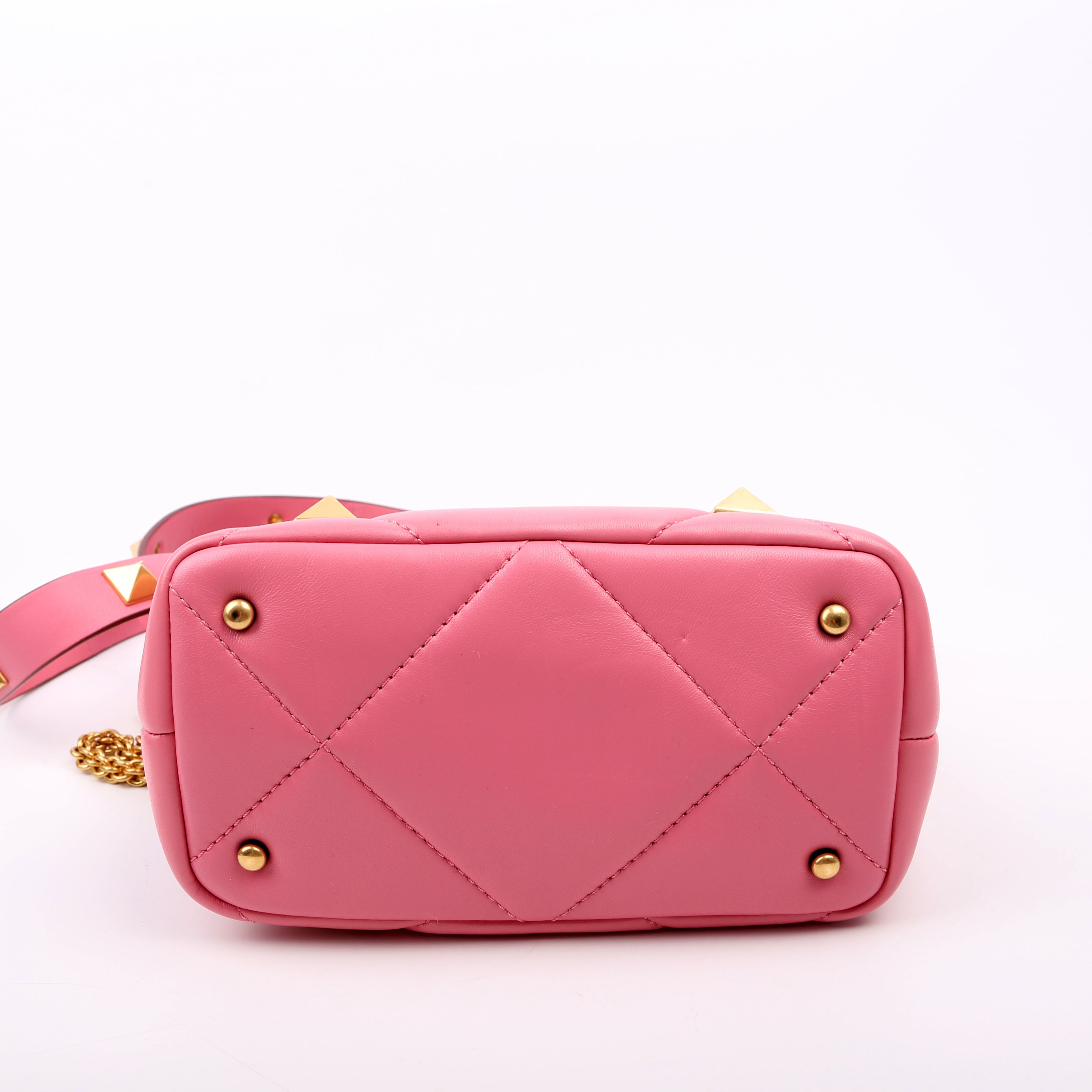 Roman Stud Top Handle Small Pink