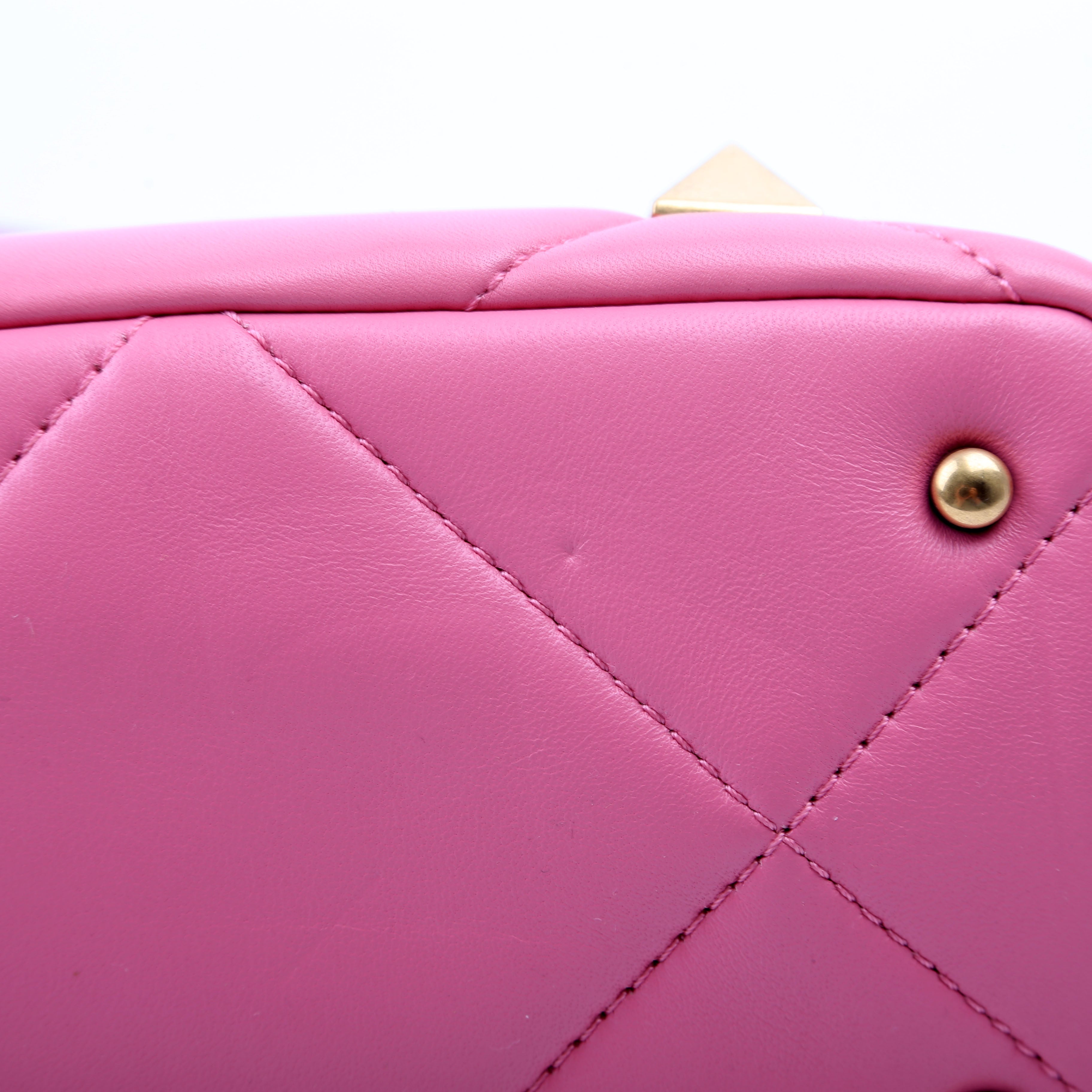 Roman Stud Top Handle Small Pink