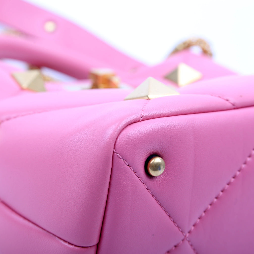 Roman Stud Top Handle Small Pink