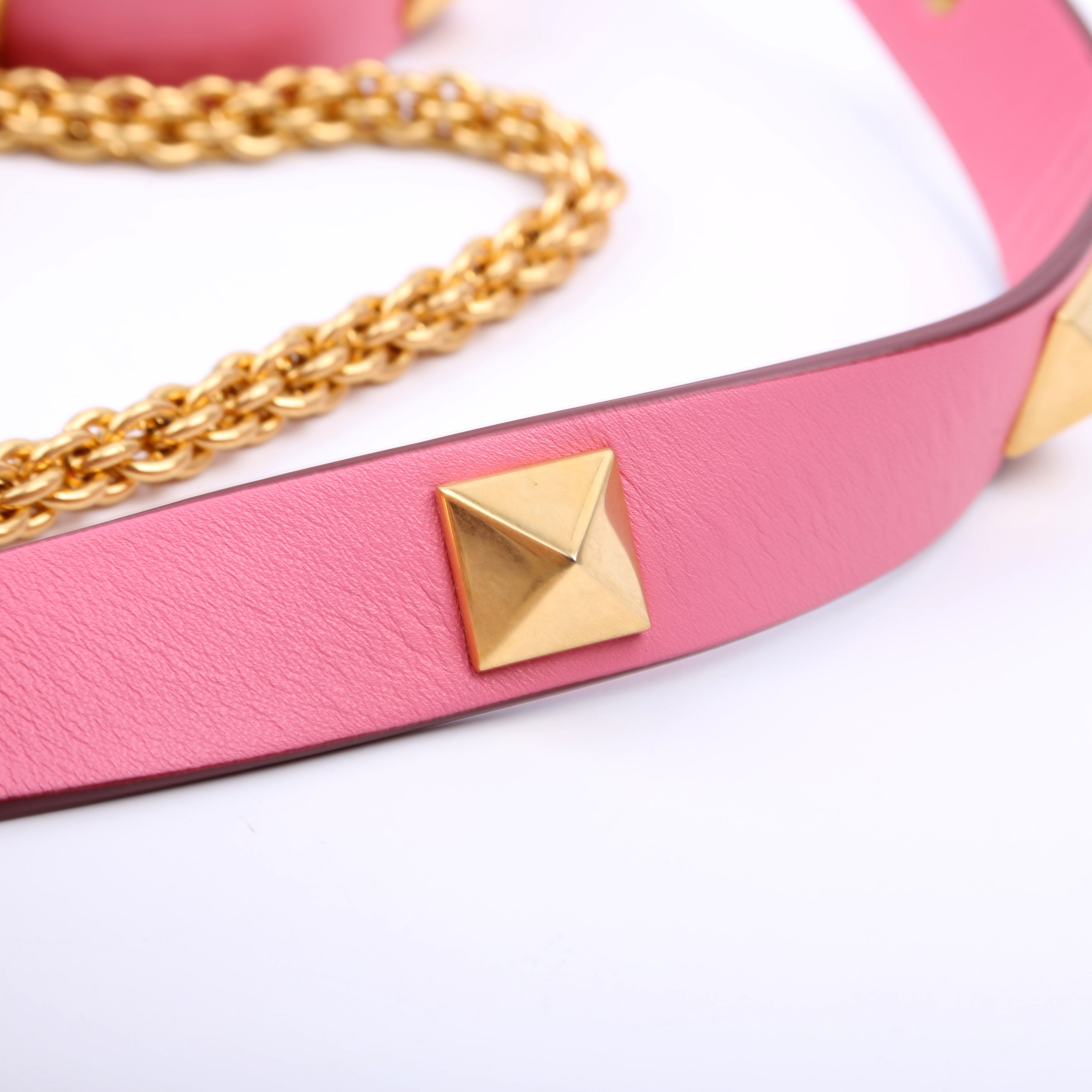 Roman Stud Top Handle Small Pink