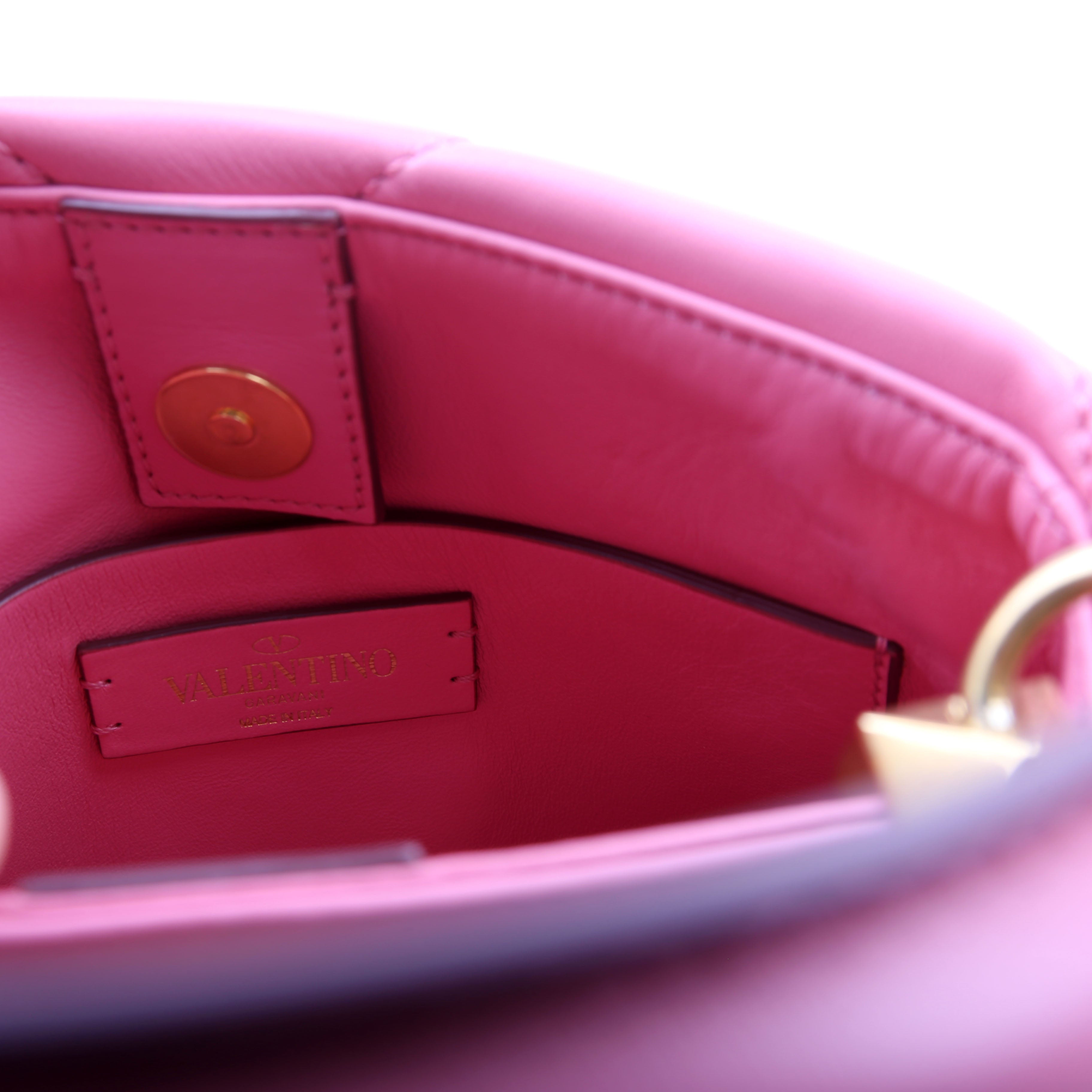 Roman Stud Top Handle Small Pink